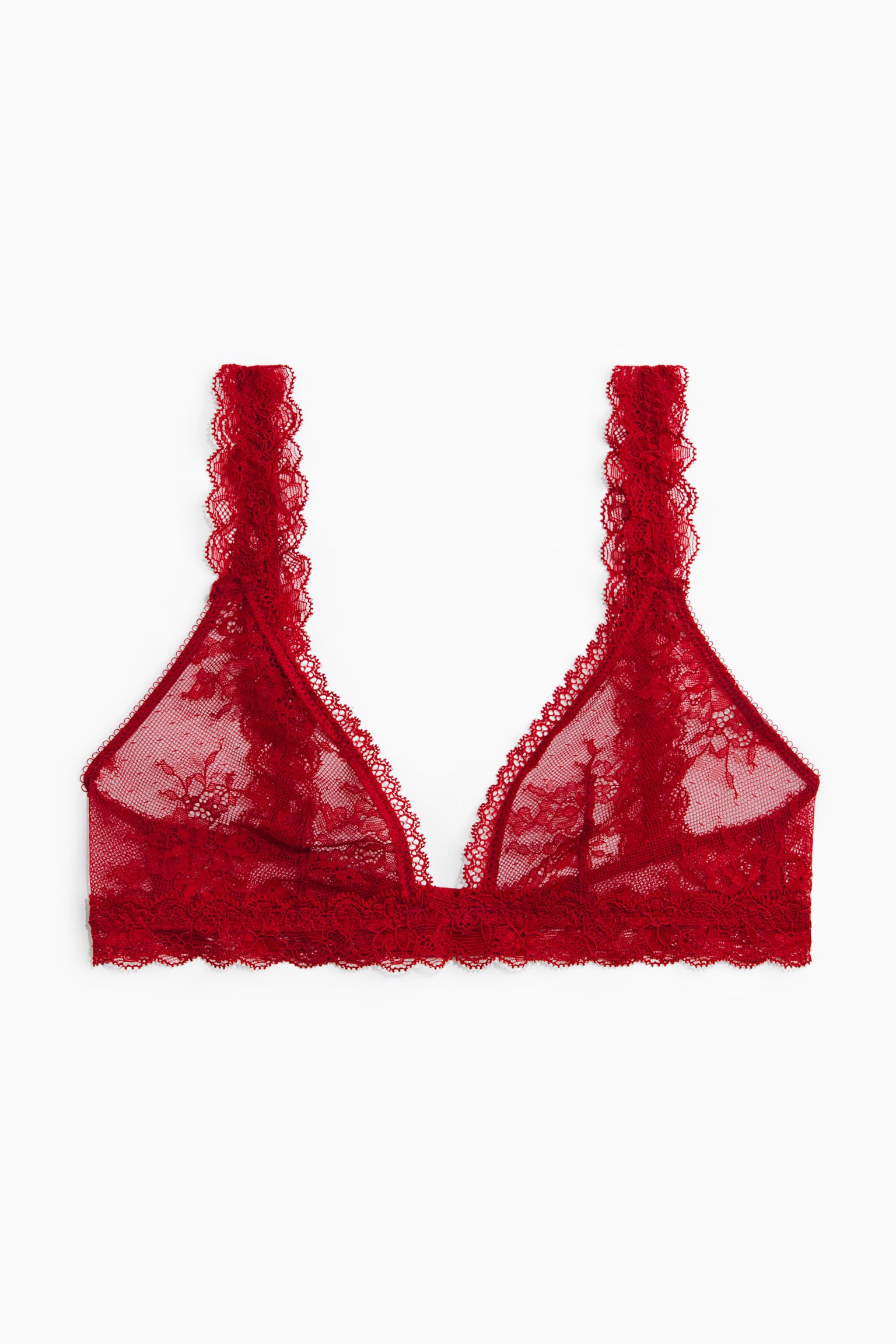 Reggiseno morbido in pizzo - Rosso scuro/Nero - 2
