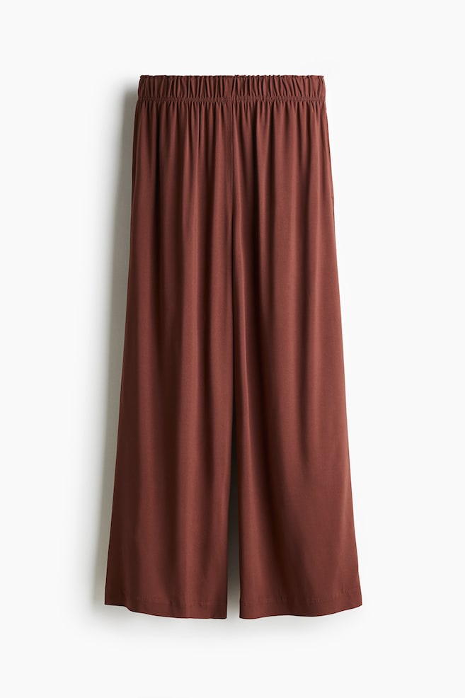Cropped pull-on trousers - Dark brown - 1