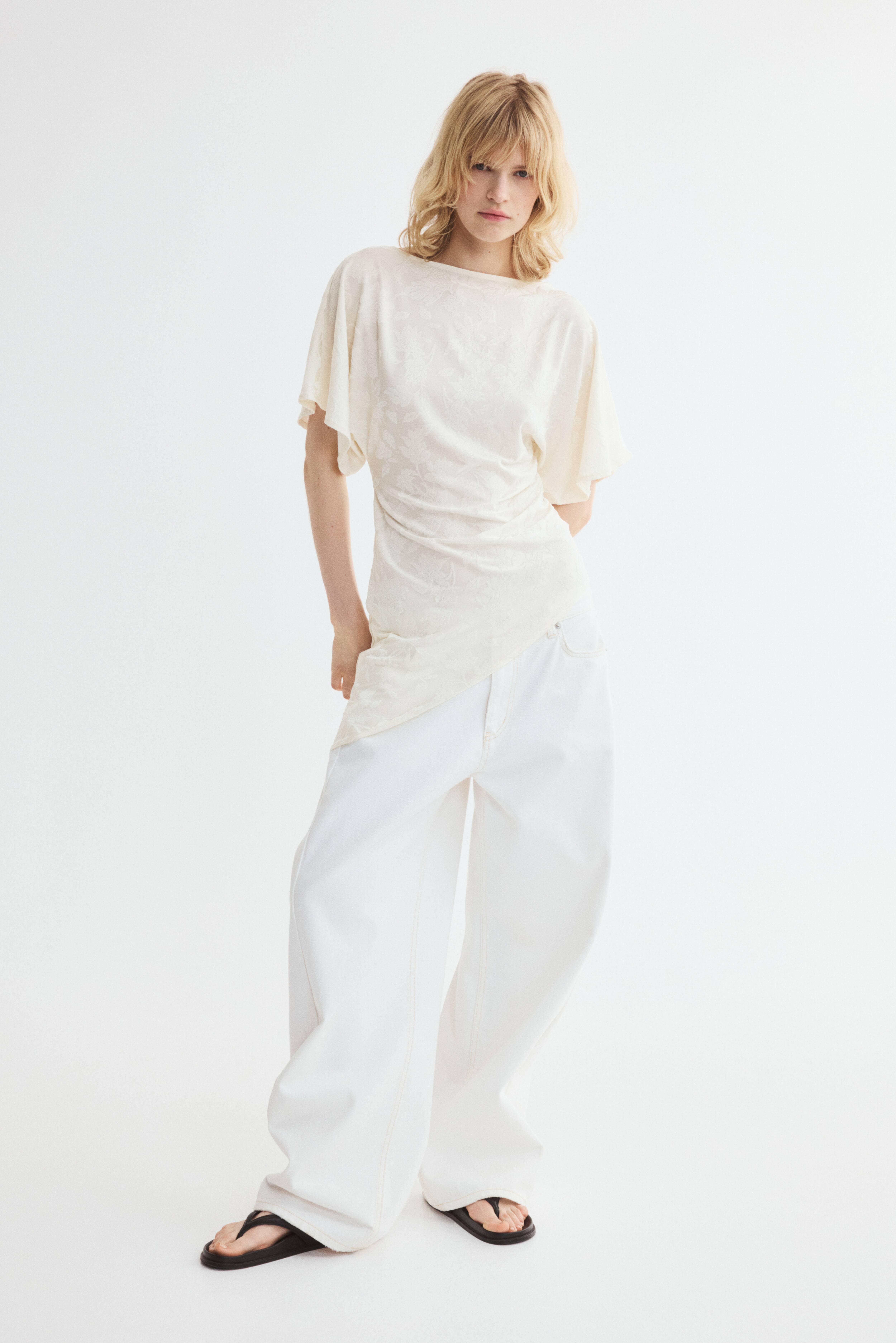 Asymmetric Jacquard-Jersey Top