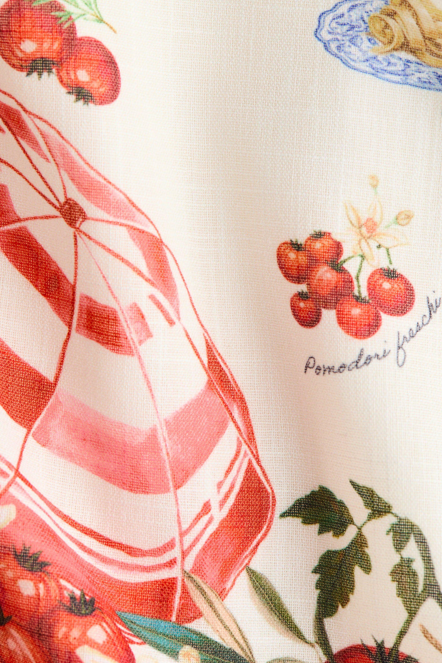 Twist-detail printed dress - Cream/Tomatoes - 6