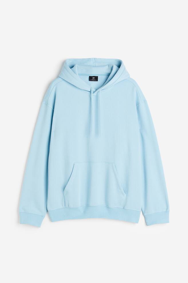 Relaxed Fit Hoodie - Light blue/Black/White/Light grey marl