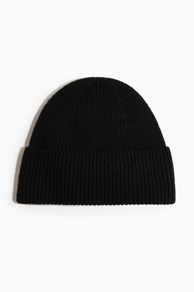 Wool-blend rib-knit hat - Black/Red/Dark brown/Light beige/Speckled/Dark red/Navy blue/Brown/Striped - 1