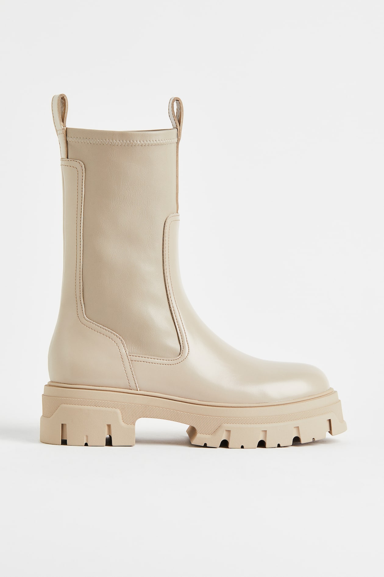 Calf-high Boots - Low heel - Light beige - Ladies | H&M US