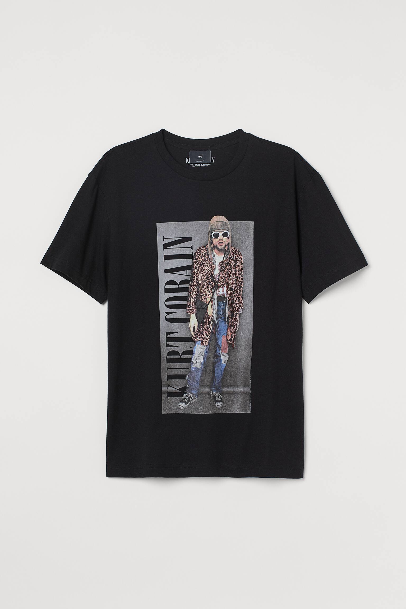 Regular Fit Tshirt Round Neck Short sleeve Black/Kurt Cobain