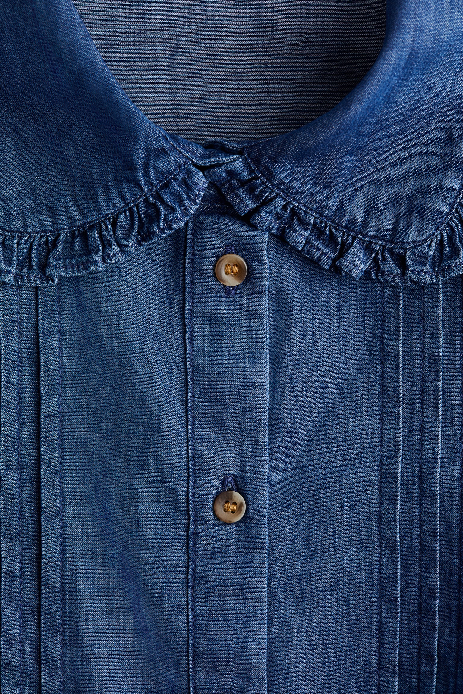 Женская блузка H&M Denim Blouse, цвет: Джинсовый синий — фото 2