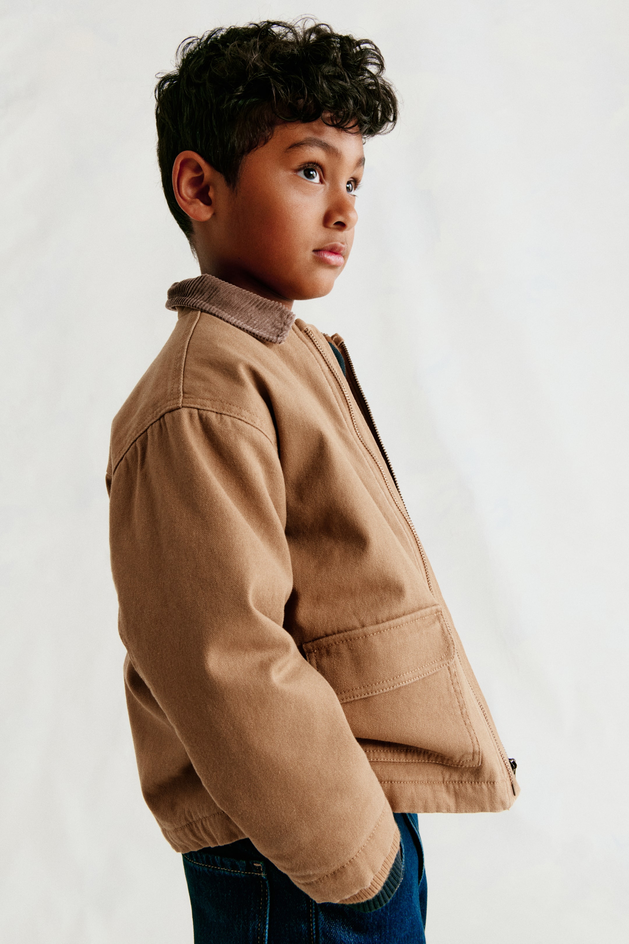 Детские куртки H&M Corduroy-Collar Canvas Jacket — фото 4