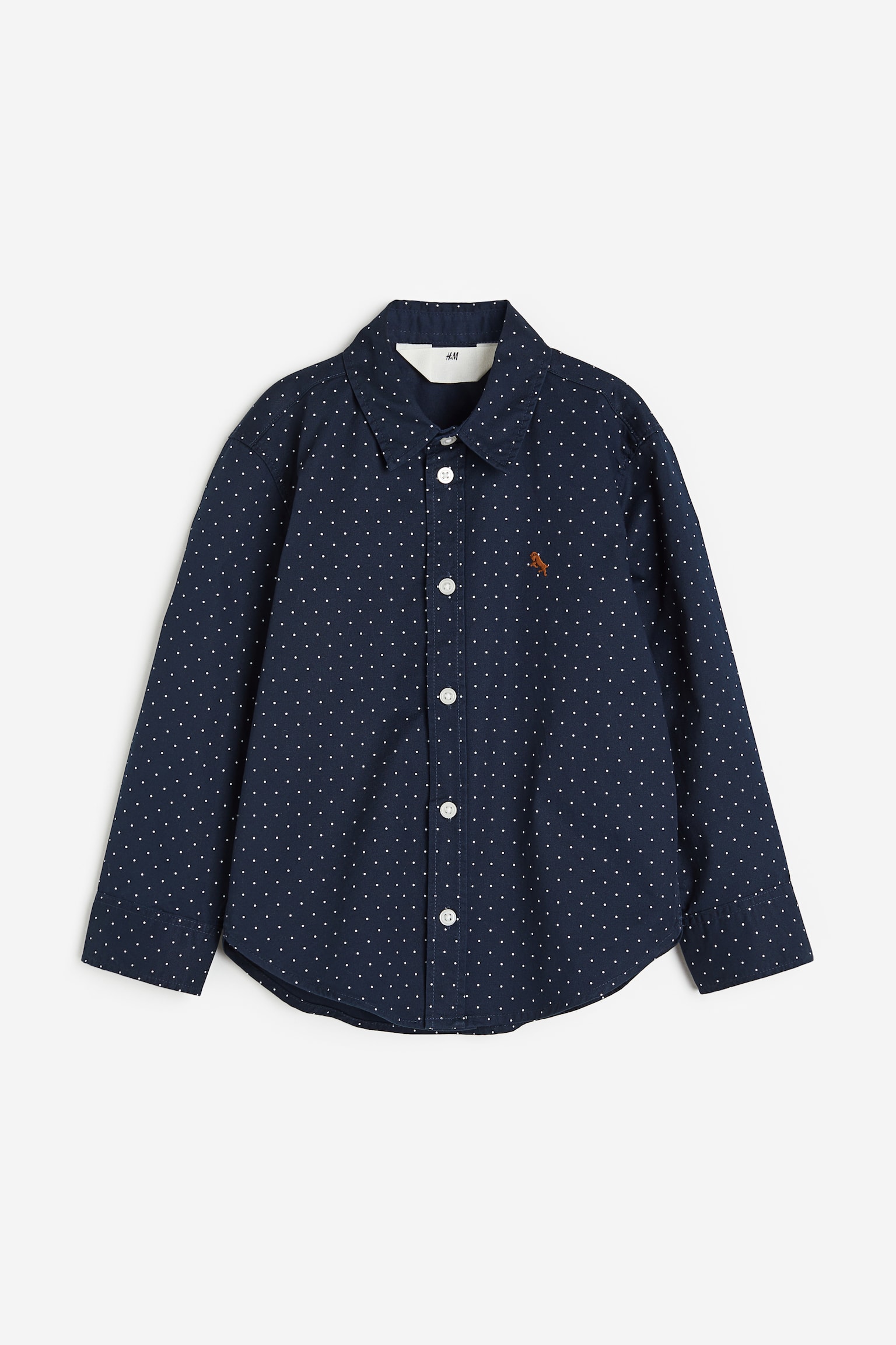 Cotton Shirt - Navy blue/Spot - 1