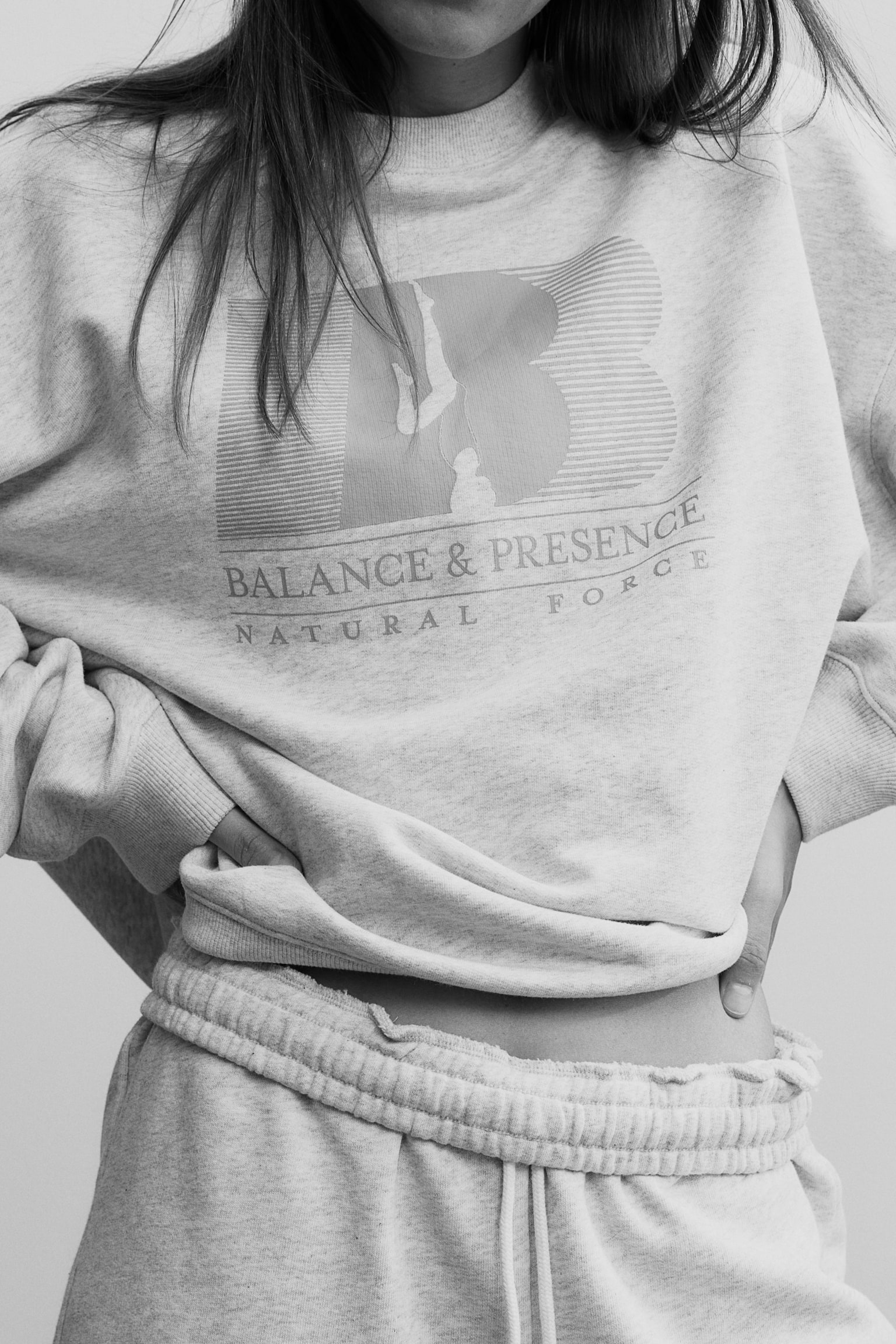 Oversized sports sweatshirt - Light grey/Balance & Presence/White/Move/Light blue/Light grey marl - 5