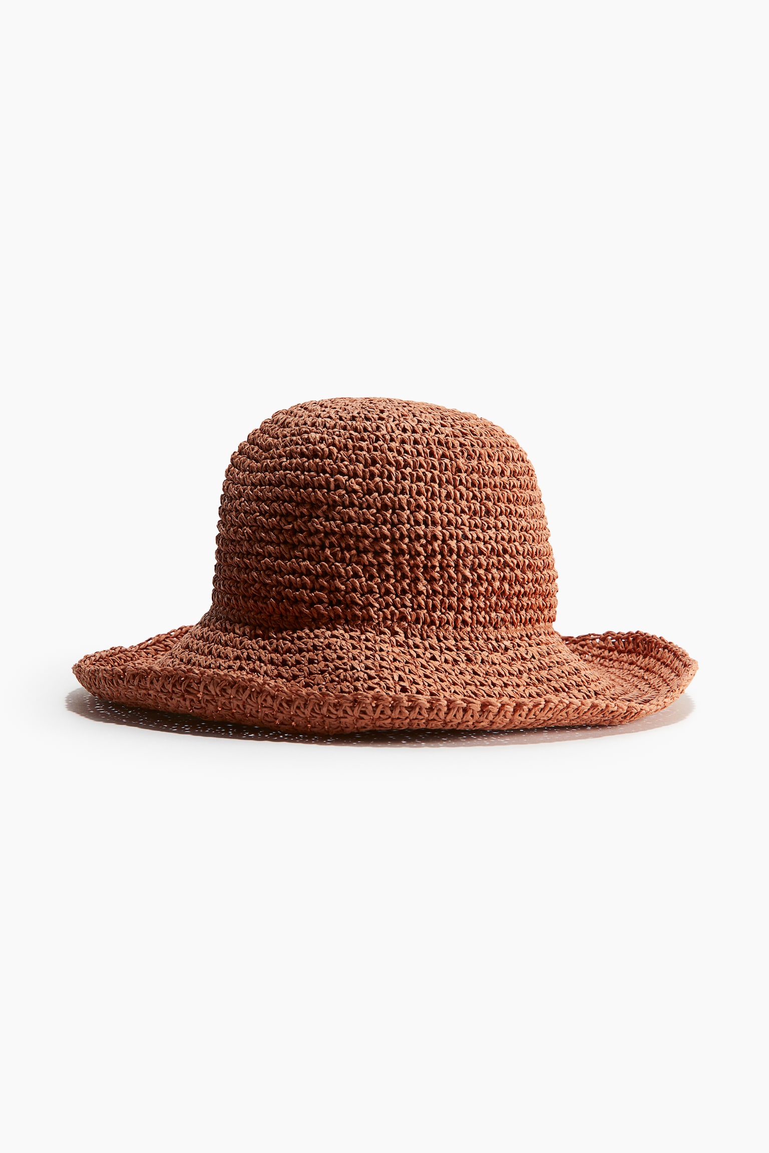 Wavy-brim straw hat - Rust orange/Beige/Light beige - 1