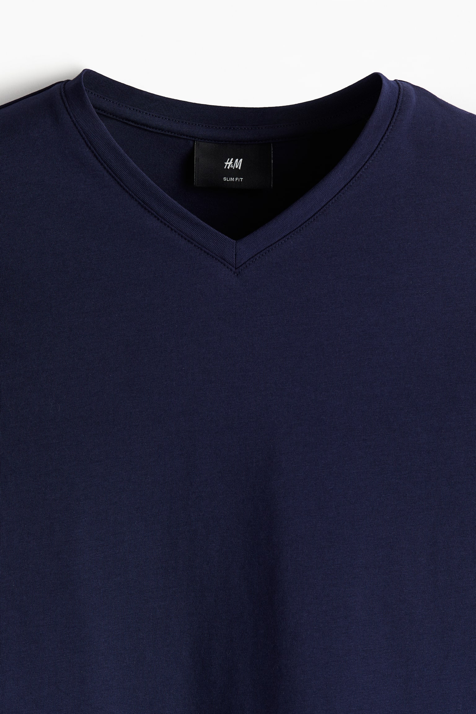 Slim Fit V-Neck Tee - Navy blue/Pink/White/Black/Turquoise/Dark khaki green/Dark greige - 5