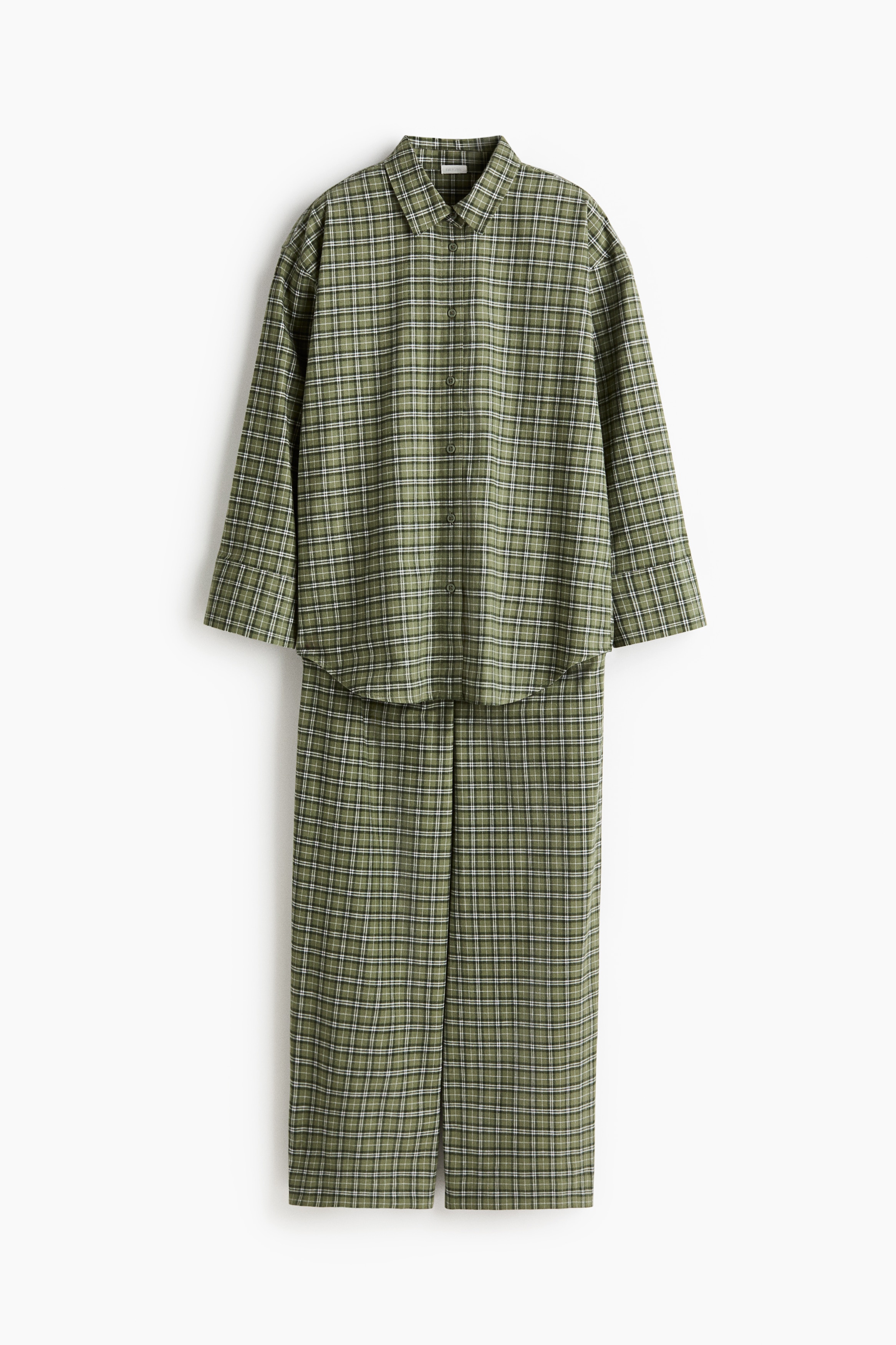 Pyjama en flanelle de coton - Vert ancien/à carreaux/Rouge/carreaux/Beige/à carreaux