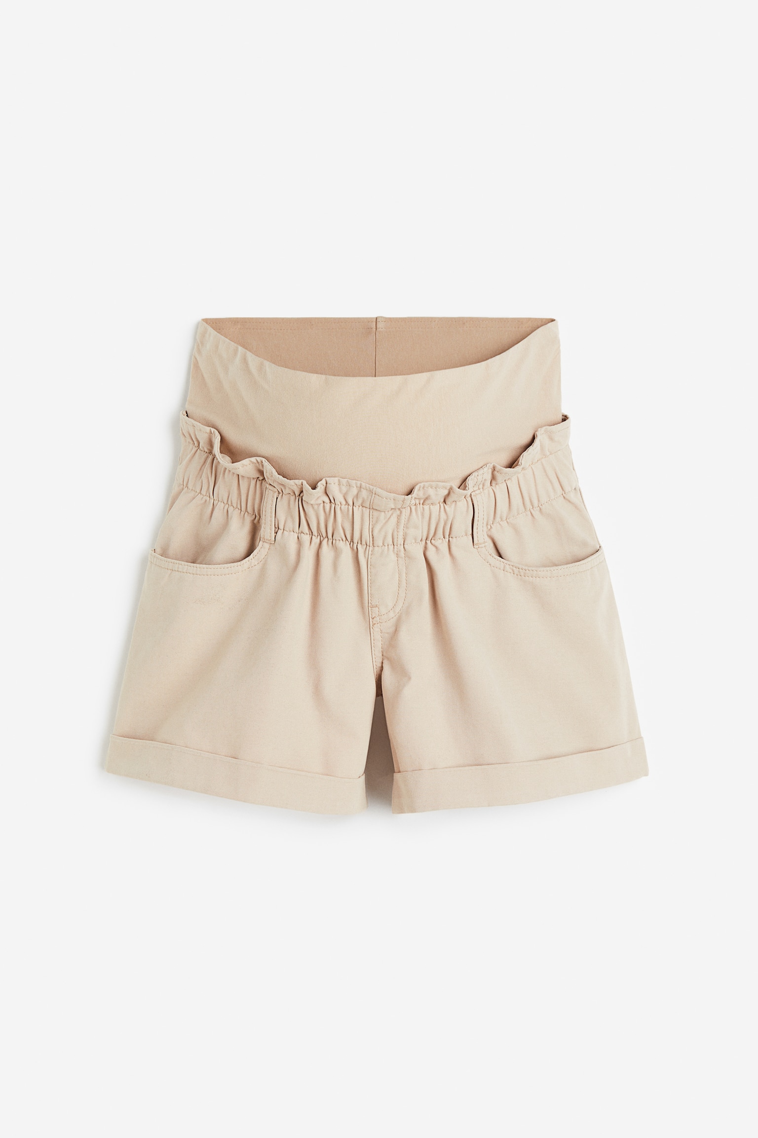 MAMA Paper bag shorts - Beige/Khaki green - 1