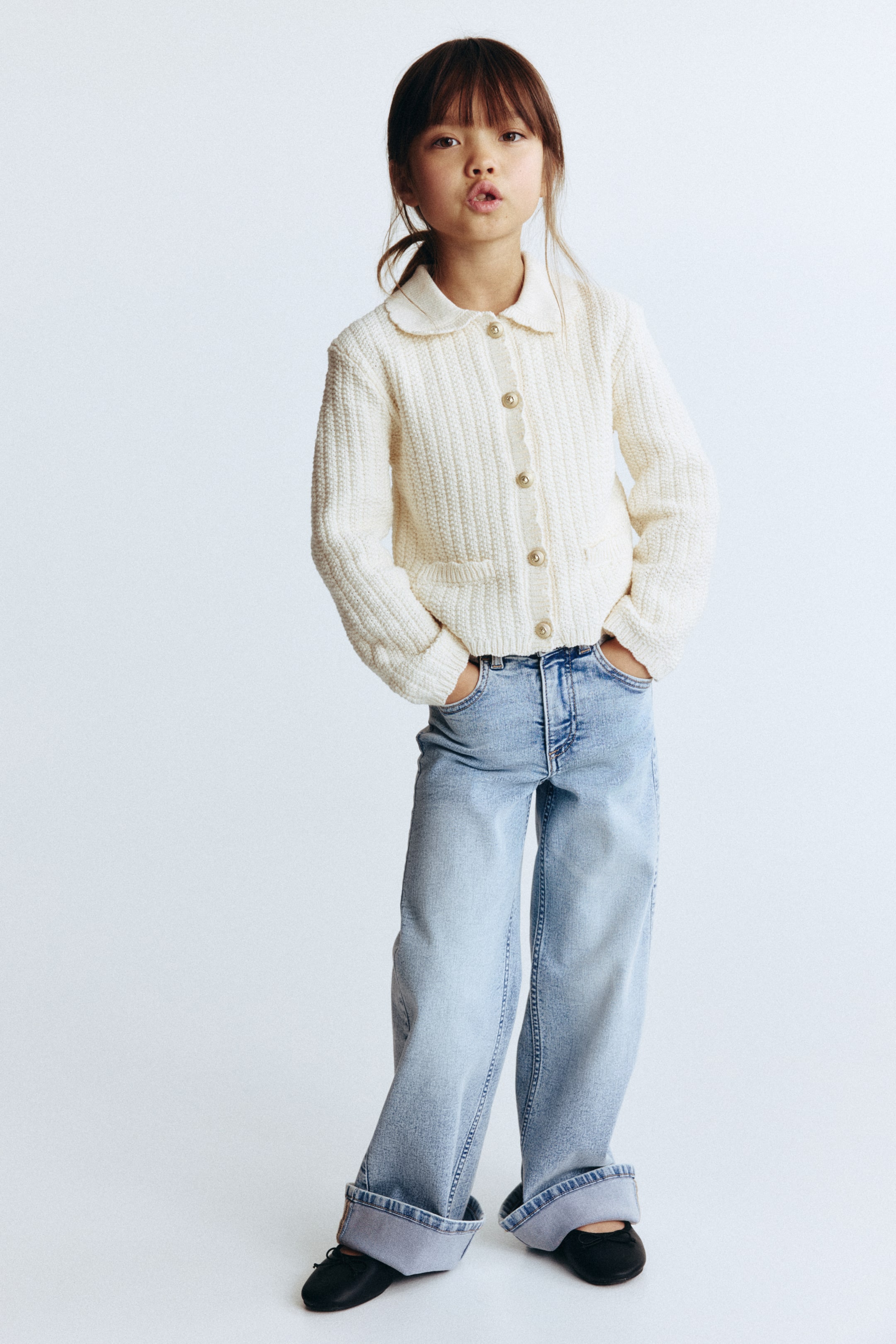 View larger image: Superstretch Wide Leg Jeans - Light denim blue - Kids | H&M CA 1