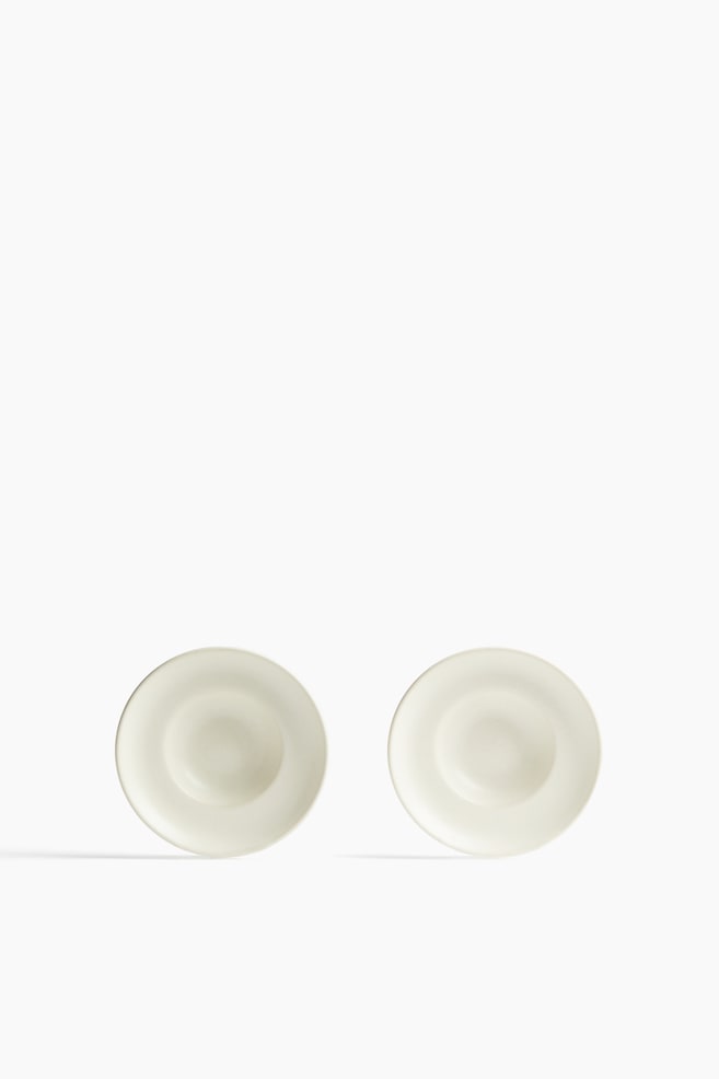2-pack small reactive-glaze deep plates - Light beige/Black - 1