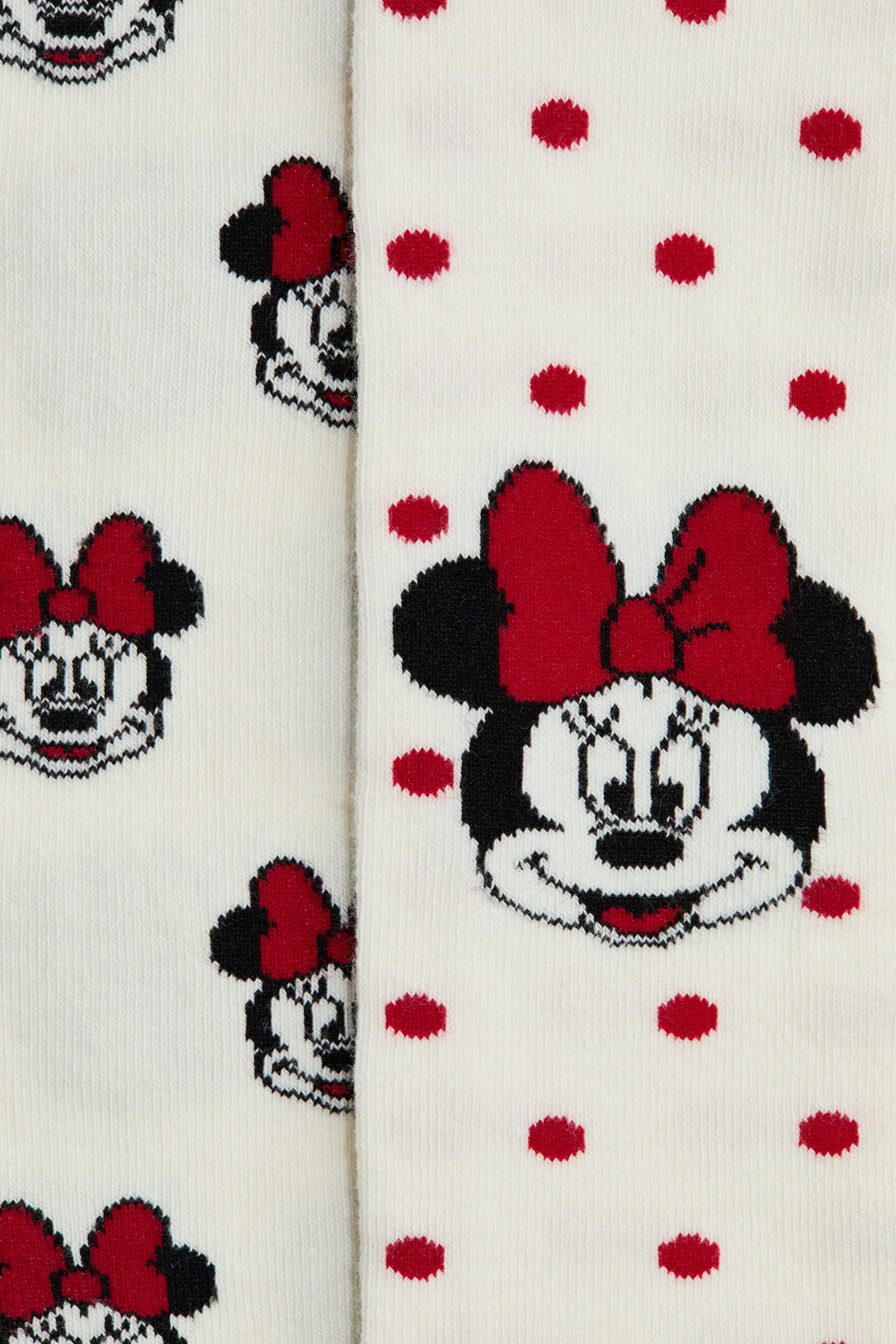 2-pack jacquard-knit tights - White/Minnie Mouse/Light blue/Lilo & Stitch/Red/Hello Kitty - 2