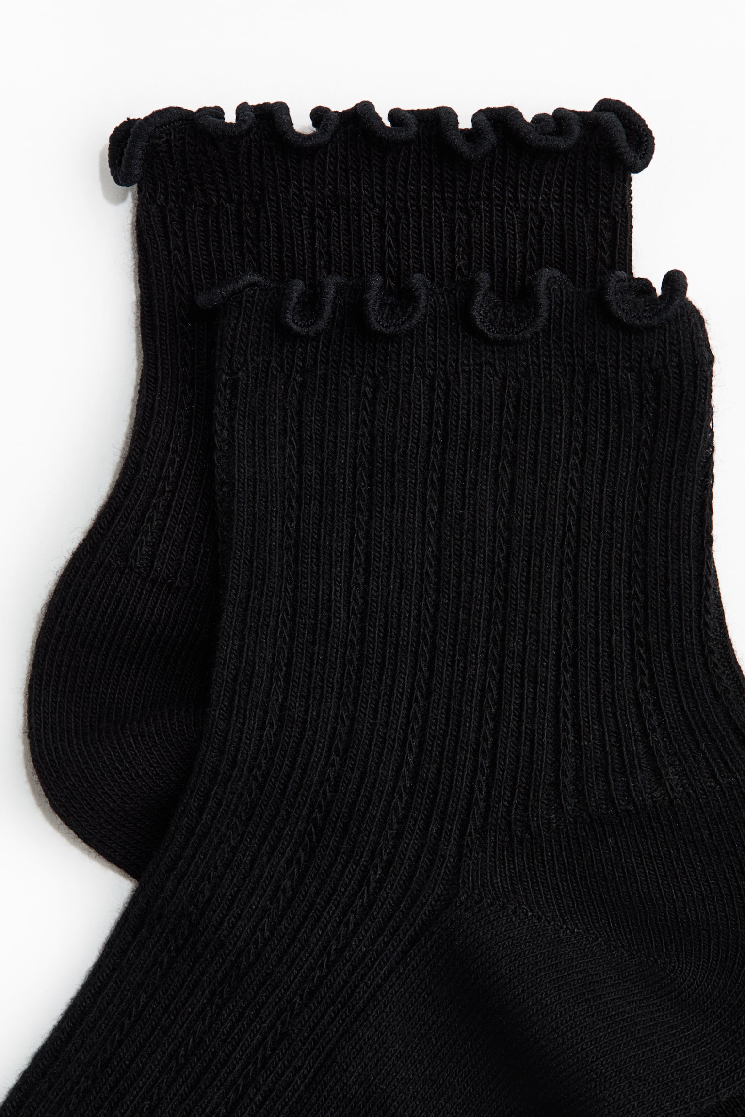 3-pack rib-knit ankle socks - Black/Light yellow/Light grey marl/White/Burgundy/Light beige/White - 3