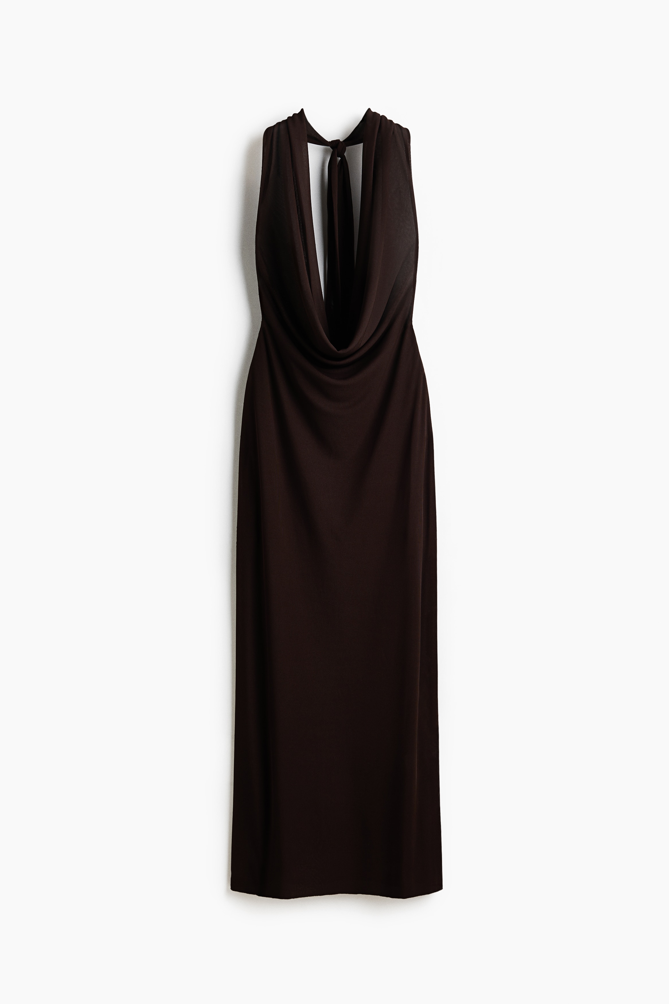 Robe maxi avec encolure bénitier - Marron foncé