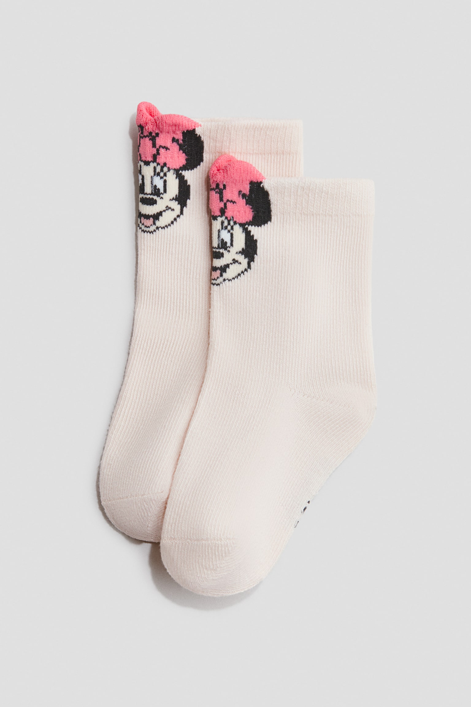 3'lü Motif Detaylı Çorap - Toz pembe/Minnie Mouse/Gri/Mickey Mouse - 2