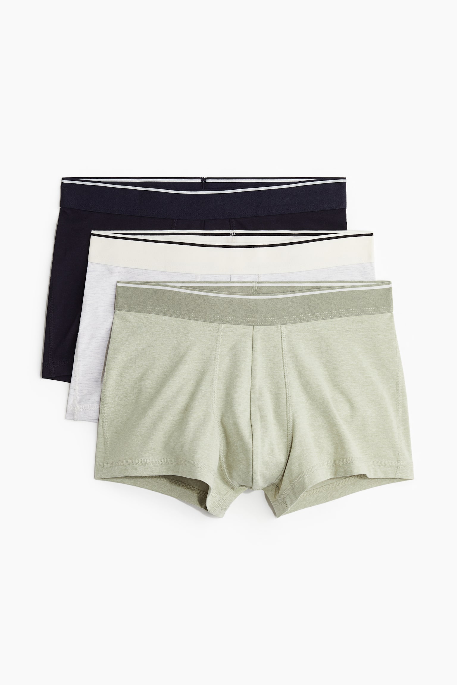 3-pack short trunks Lycra® Xtra Life™ - Sage green/Grey marl/Grey/Burgundy/Black/Black/White/Grey/Black/White/Navy blue - 1