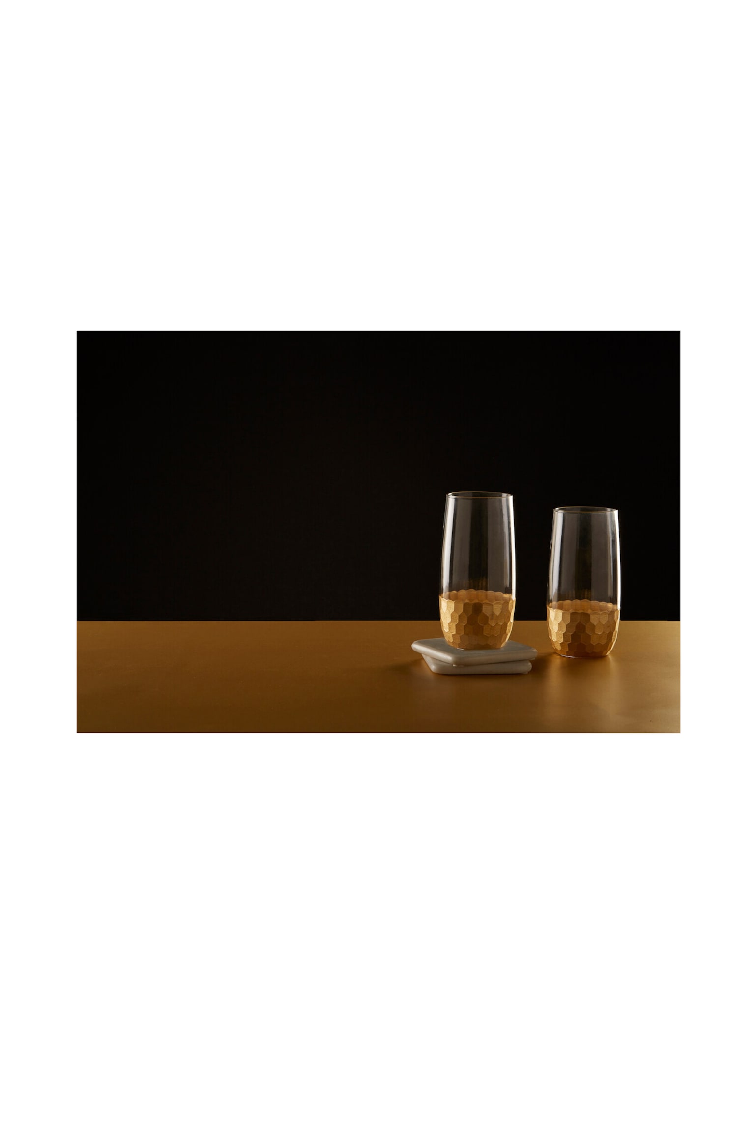 S/4 Astrid High Ball Glasses - Clear And Gold - 2