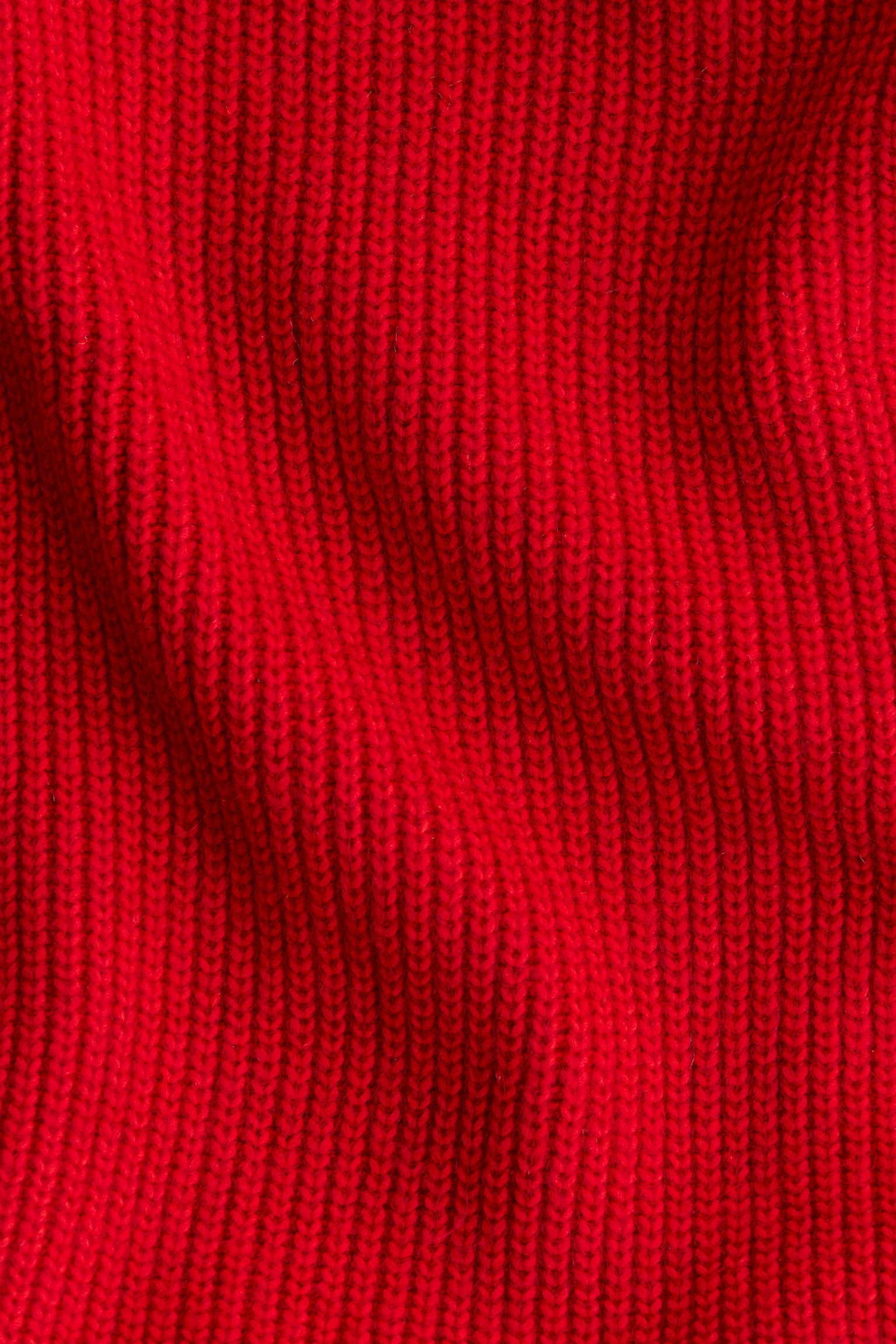 Rib-knit dress - Röd/Crèmevit - 5