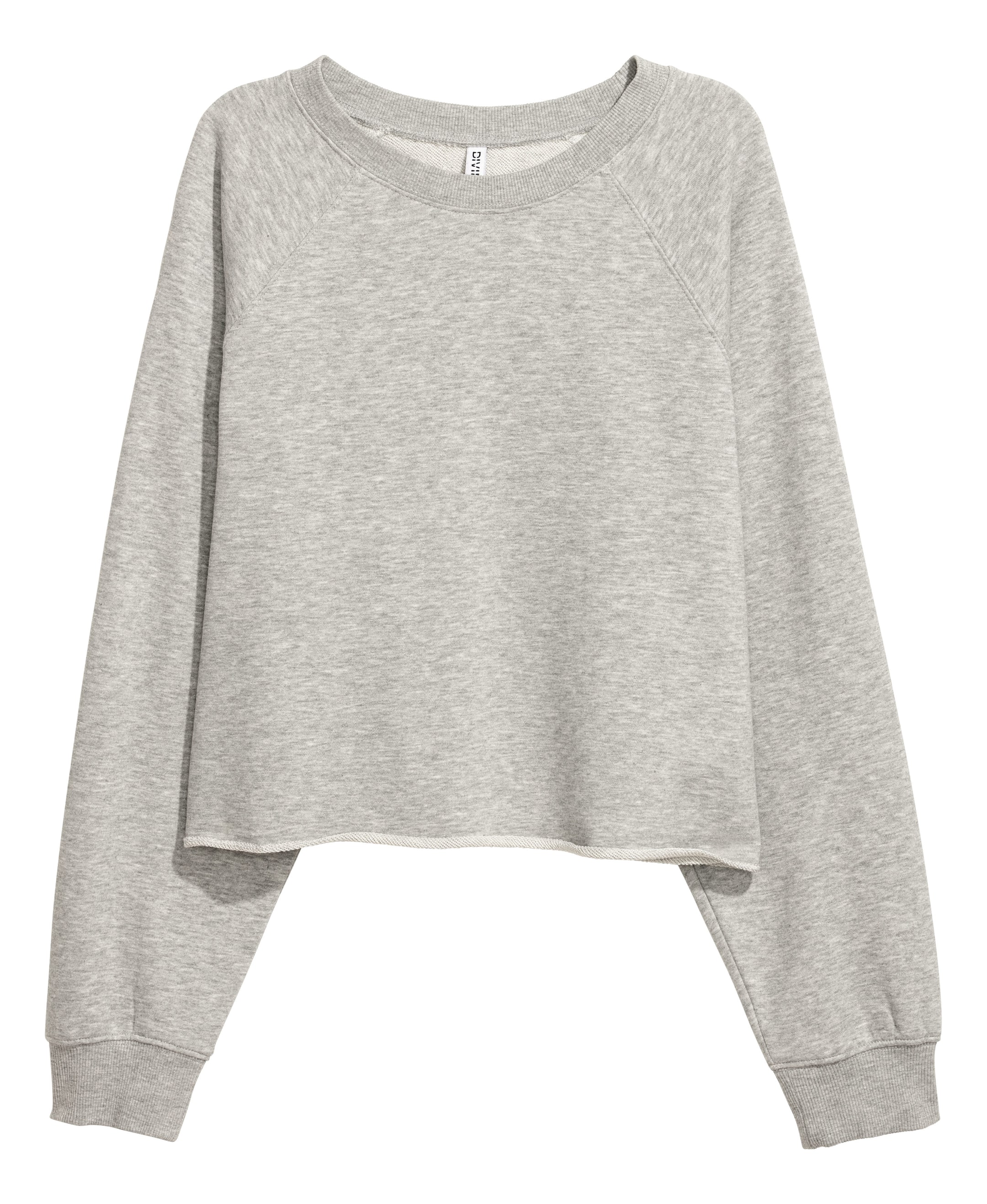 View larger image: Short sweatshirt - Light grey marl - Ladies | H&M GB 1