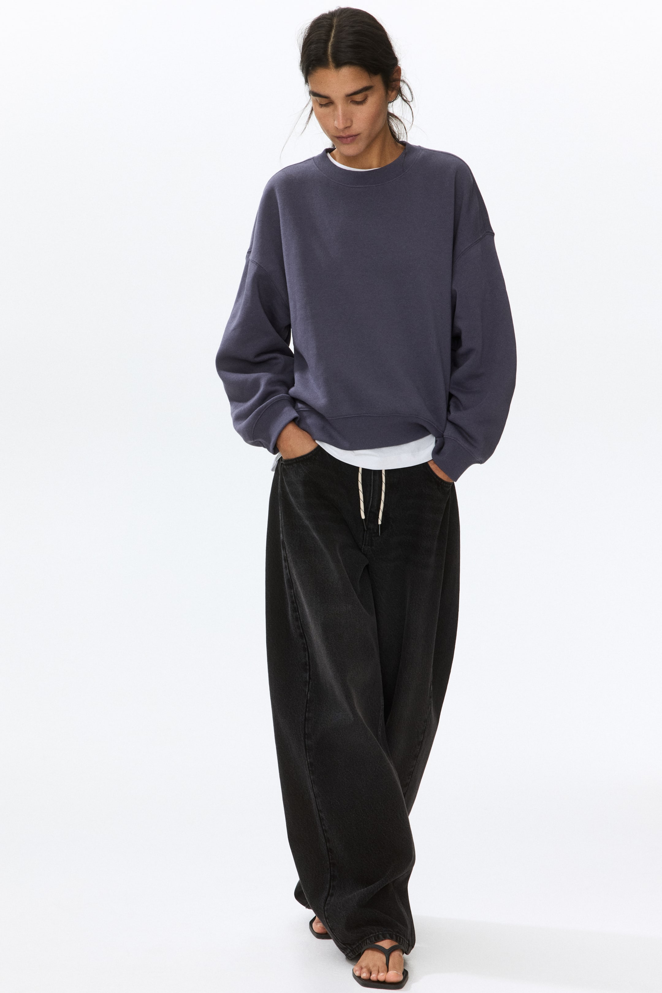 Женские худи H&M Loose-Fit Sweatshirt — фото 5
