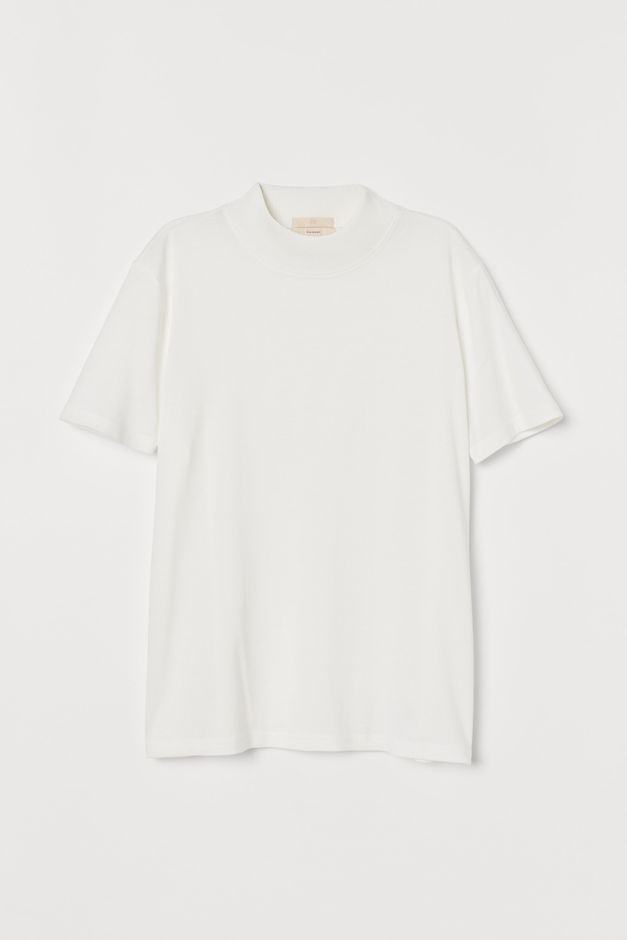 Turtleneck T-shirt - Turtleneck - Short sleeve - White - Ladies | H&M GB