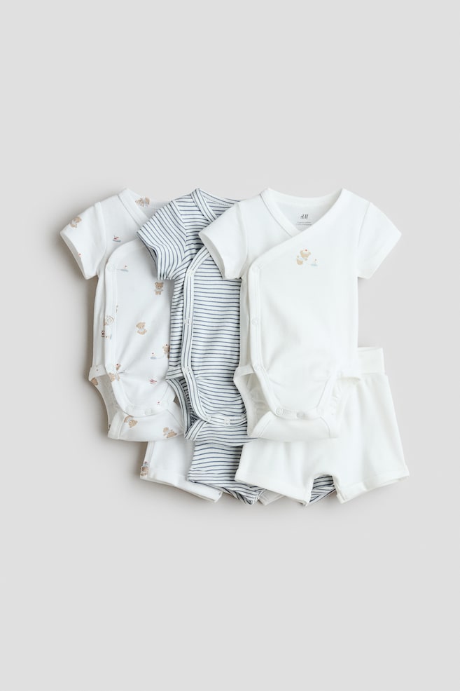 6-piece jersey set - White/Teddy bear/Pink/Floral/Cream/Oranges/Light dusty blue/Sailing boats/Light dusty green/Animals - 1