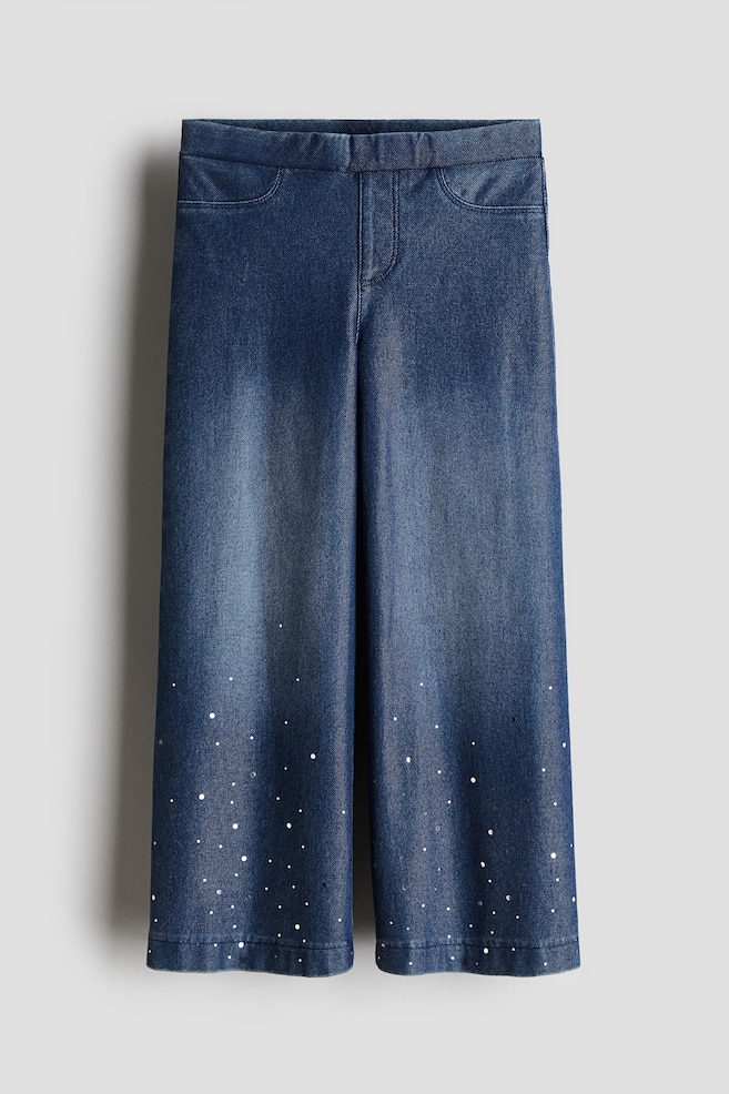 Pantalon large façon denim - Bleu denim foncé/Bleu denim foncé/Bleu denim foncé/Gris denim/Gris denim/Bleu denim clair/cœurs/Bleu denim clair/cœurs/Noir/étoiles - 1