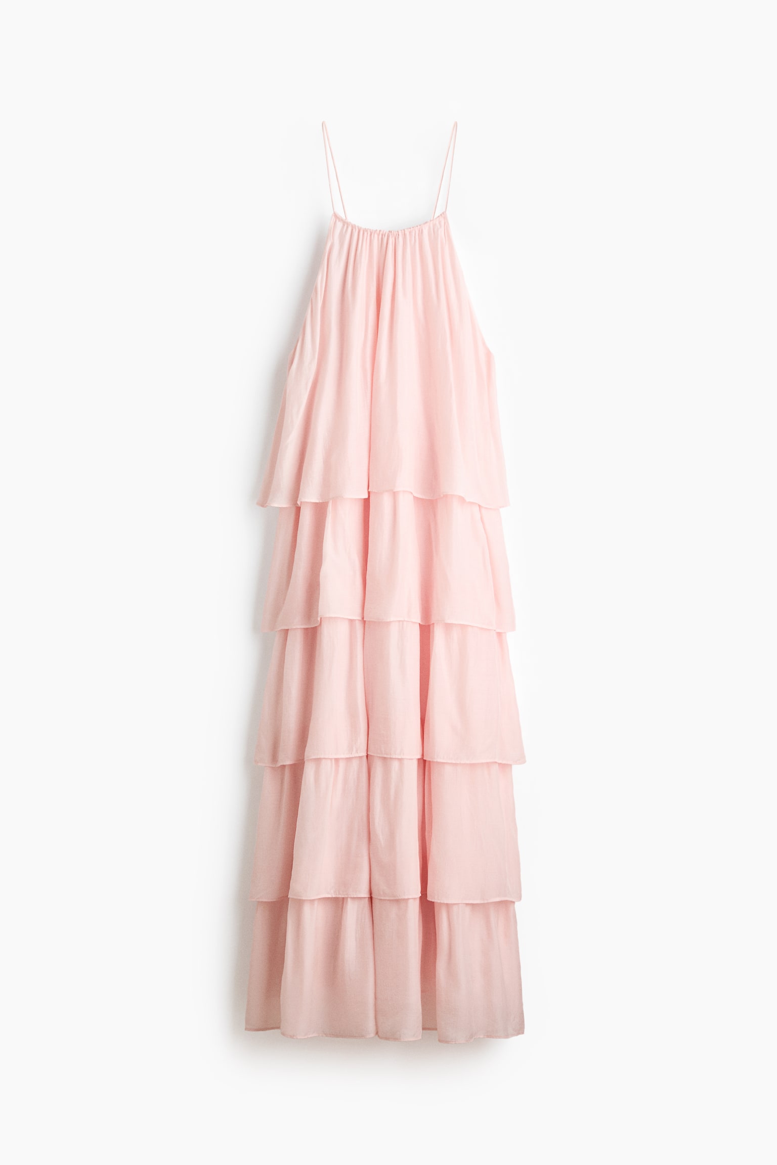 Tiered strappy dress - Light dusty pink - 1