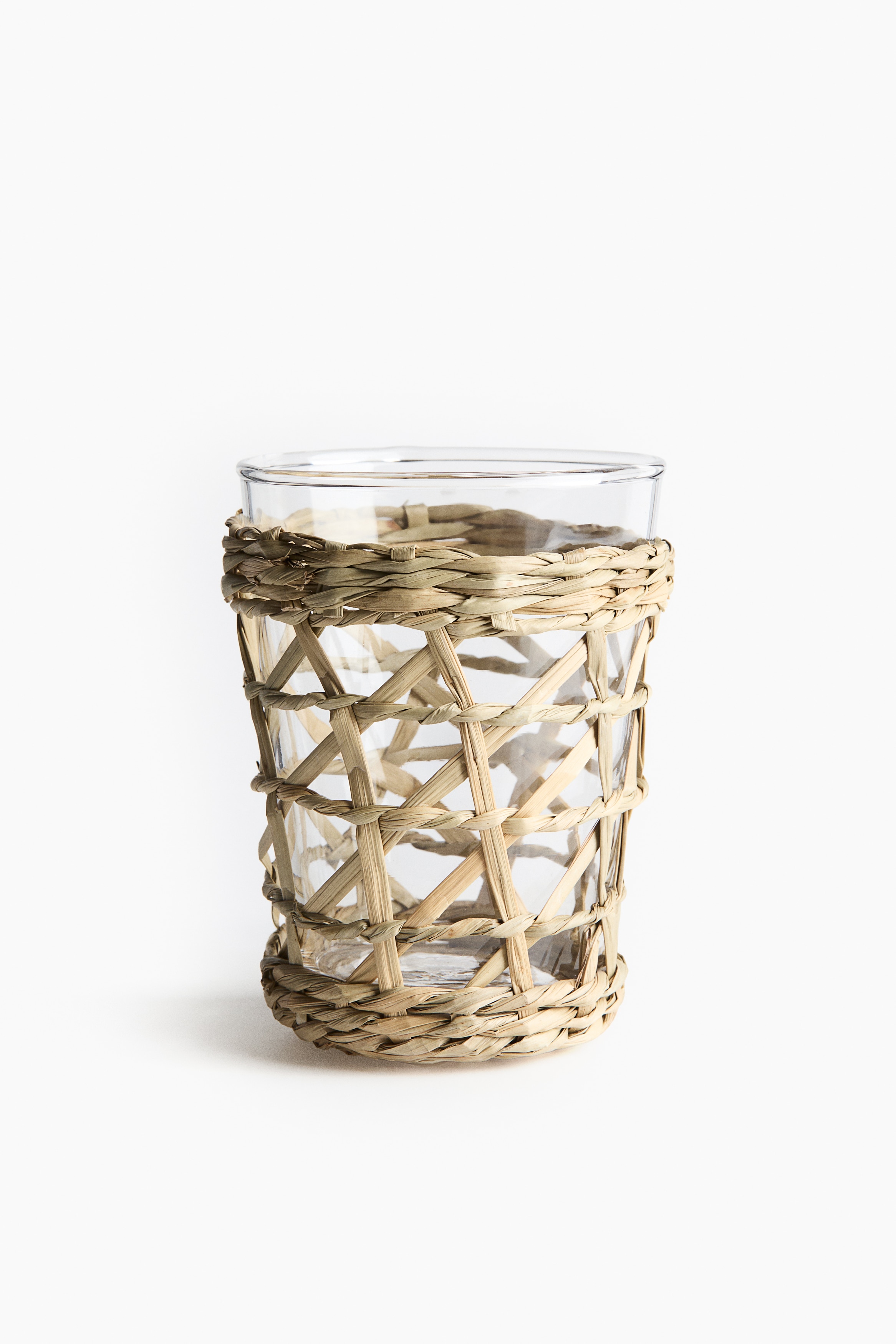 Seagrass-cage glass tumbler