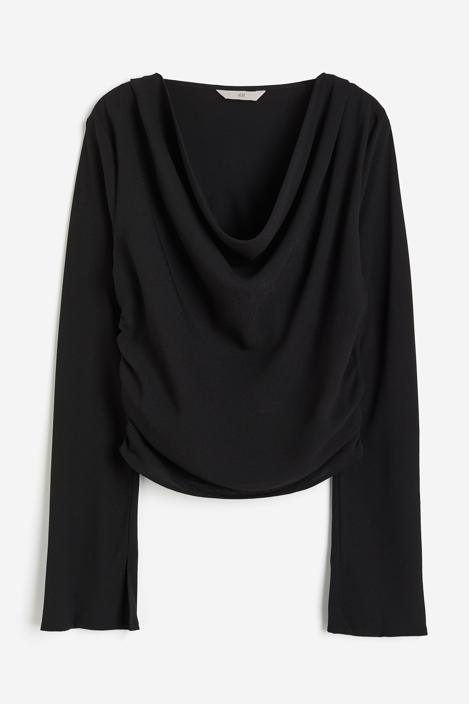 Cowl-neck blouse - Black - 1