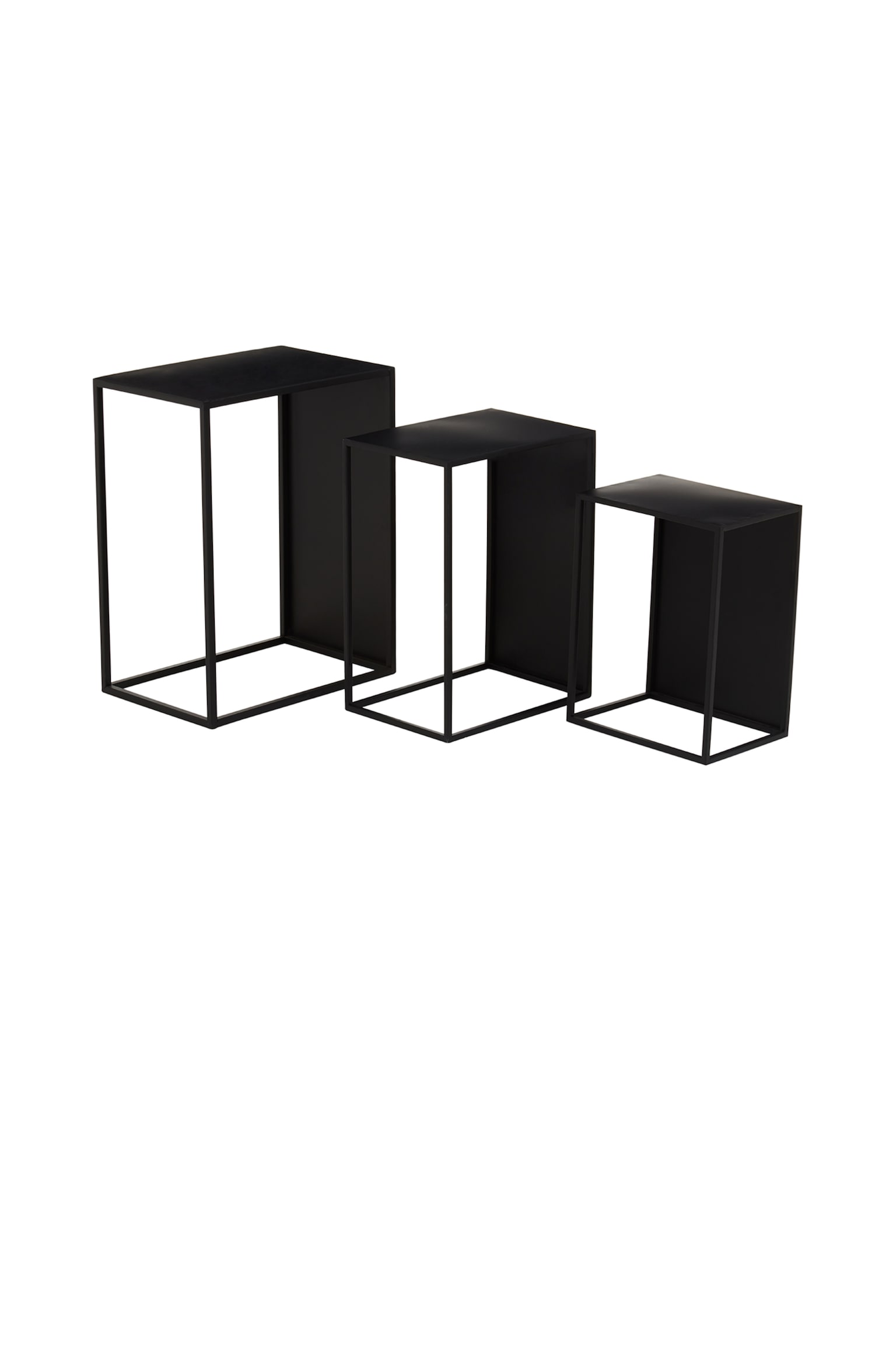 Avento S/3 Rectangular Side Tables - Black - 3