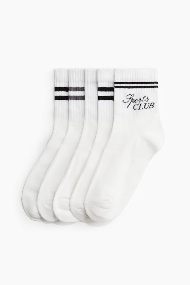 Set de 5 perechi de șosete - Alb/Sports Club/Maro-închis/bej-deschis melanj/Negru/Alb - 1