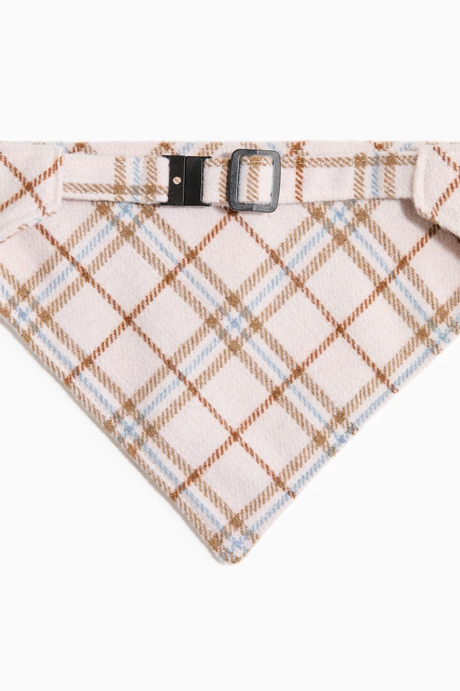 Dog Scarf - Pale pink/plaid/Dark gray/plaid - 2