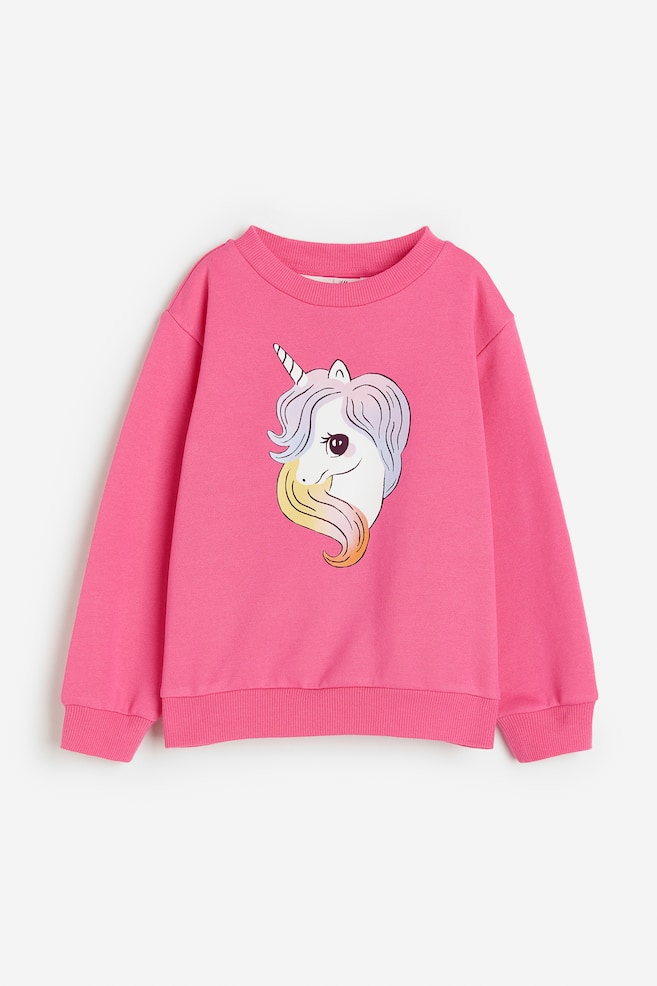 Printed sweatshirt - Pink/Unicorn/Light green/Teddy bear/Light grey marl/Unicorns/Light pink/Hearts/dc/dc/dc/dc/dc - 1
