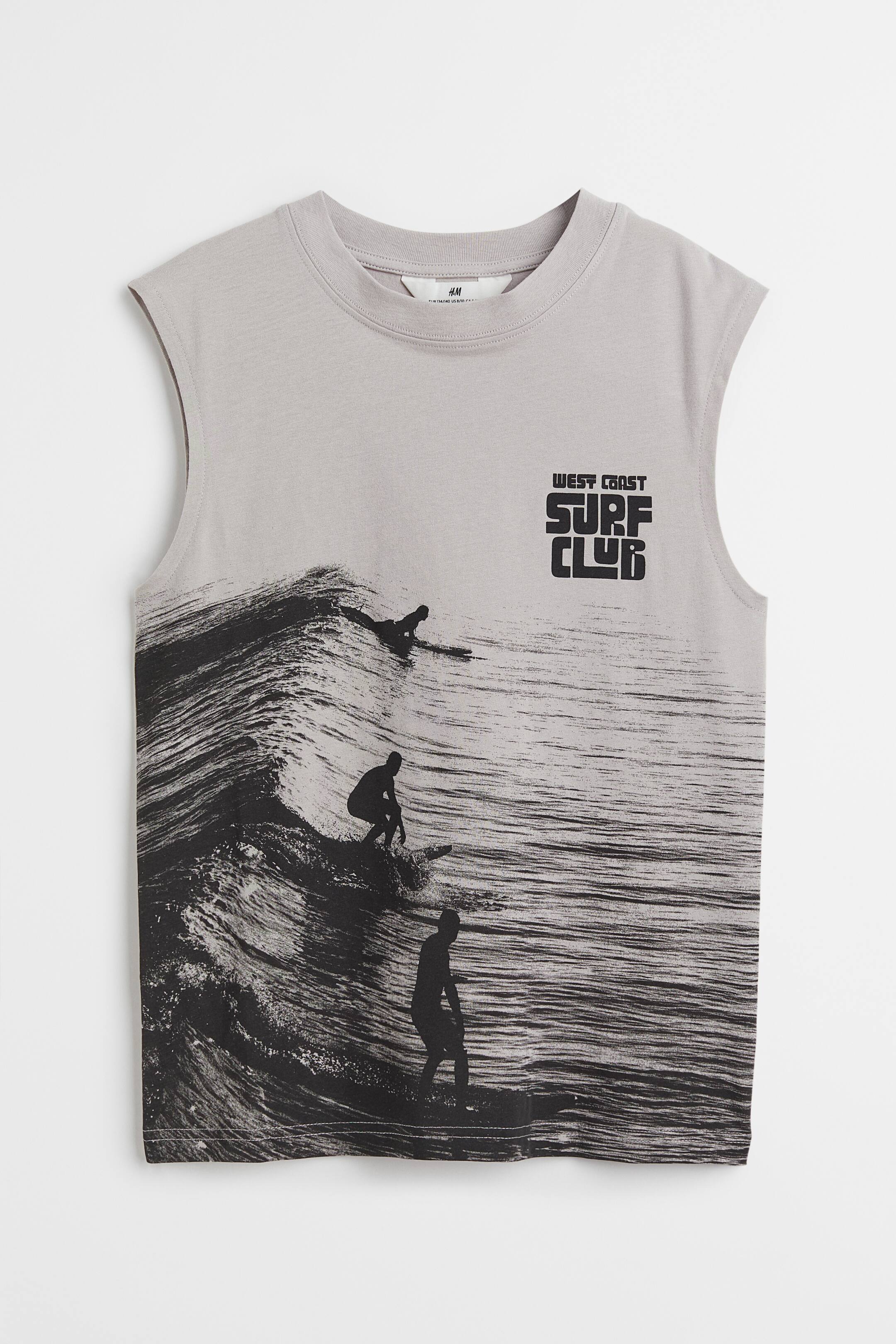 查看大圖: 圖案無袖上衣 - 淺灰色/衝浪手 - Kids | H&M 1