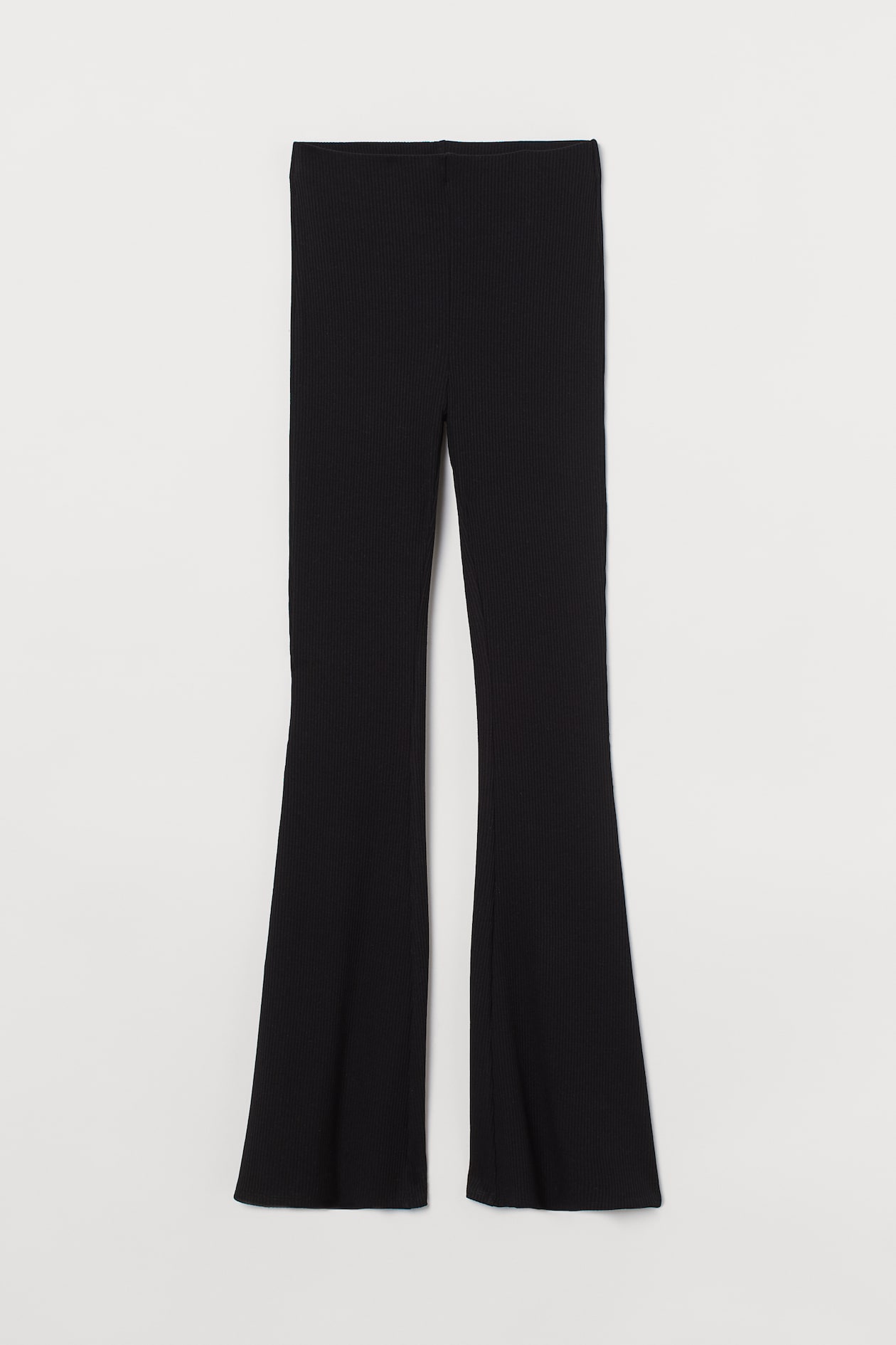 Ribbed Leggings - High waist - Long - Black - Ladies | H&M US