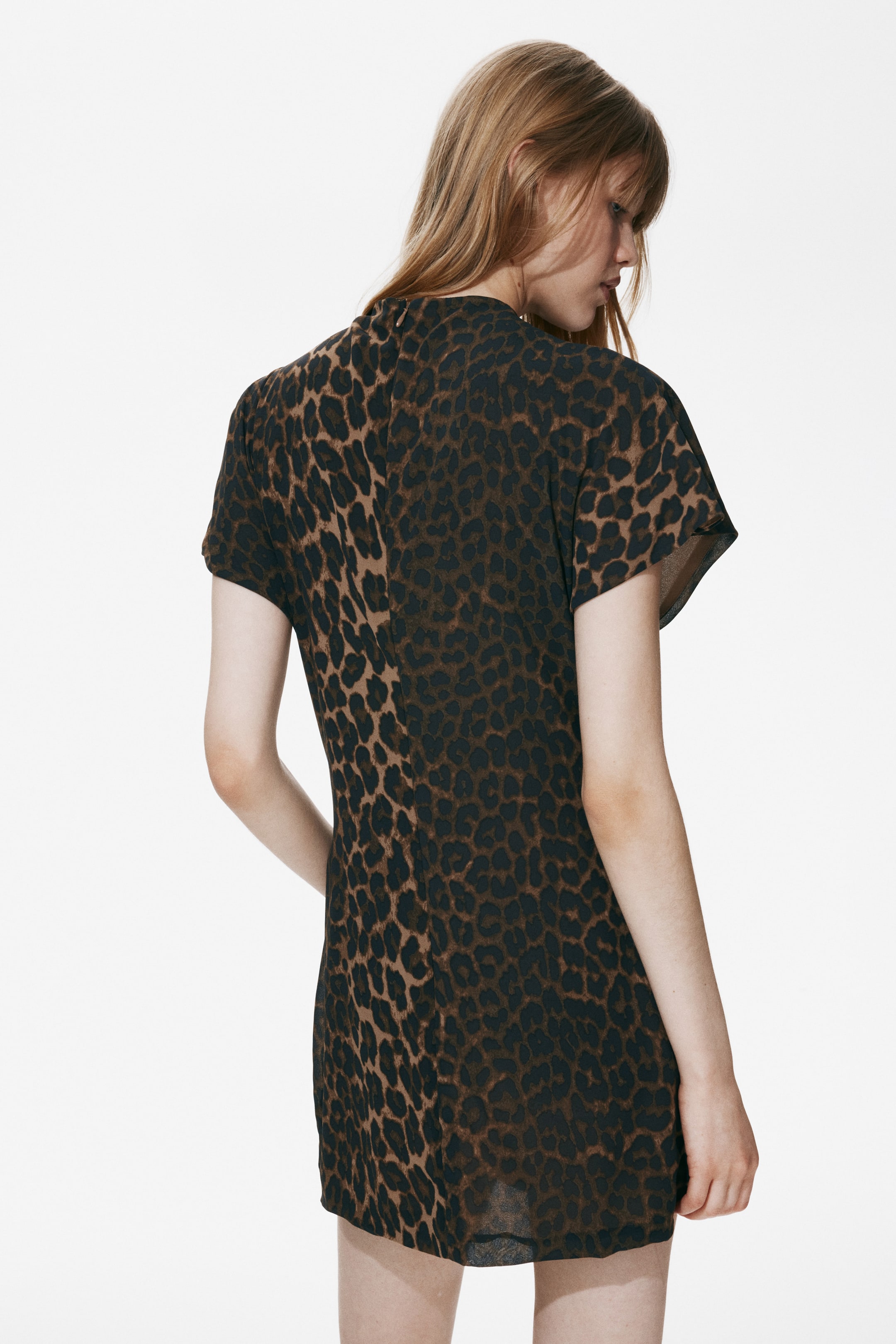 Draped Mock Turtleneck Dress