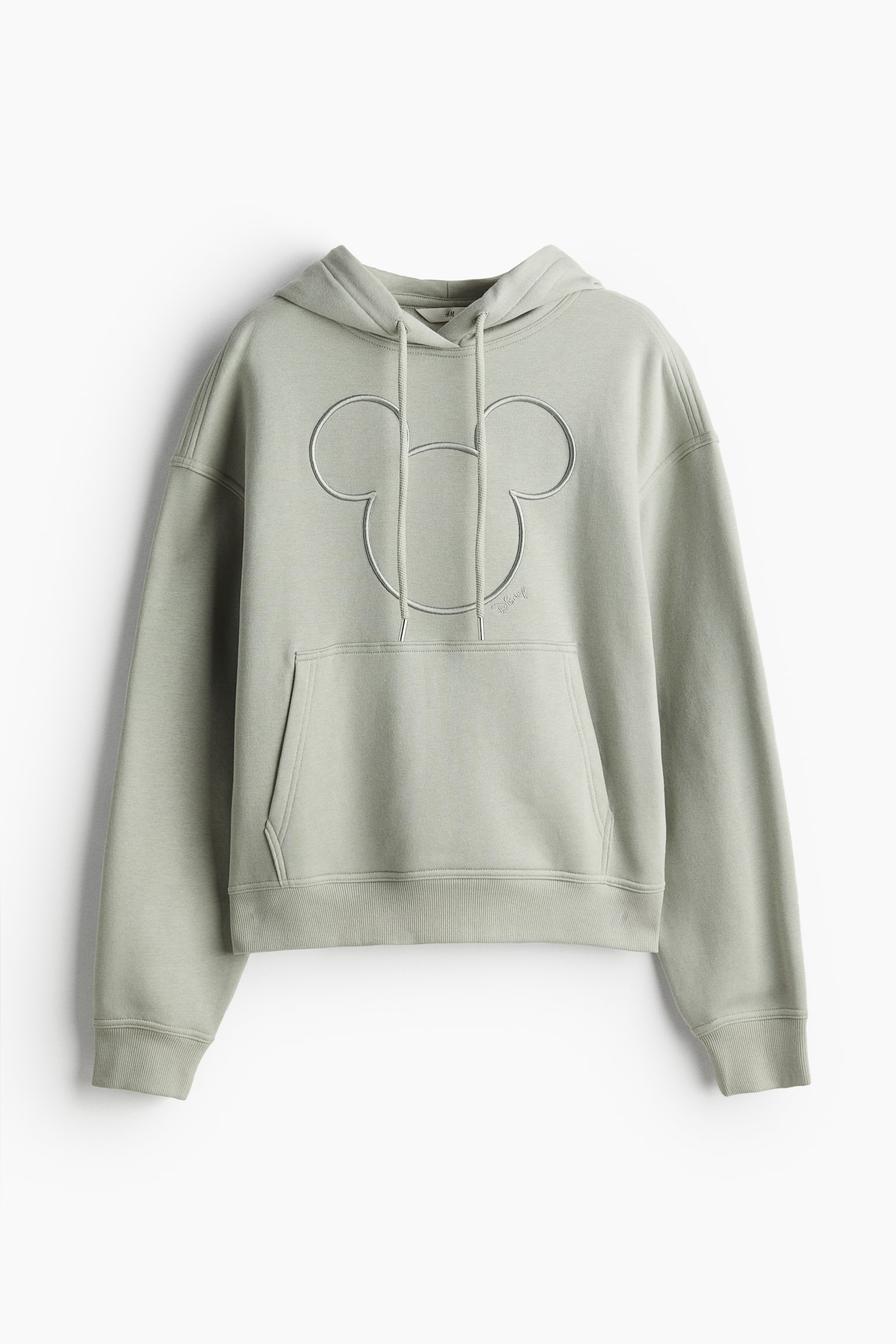 Motif-detail hoodie - Light sage green/Mickey Mouse/Dark grey/Nirvana - 2