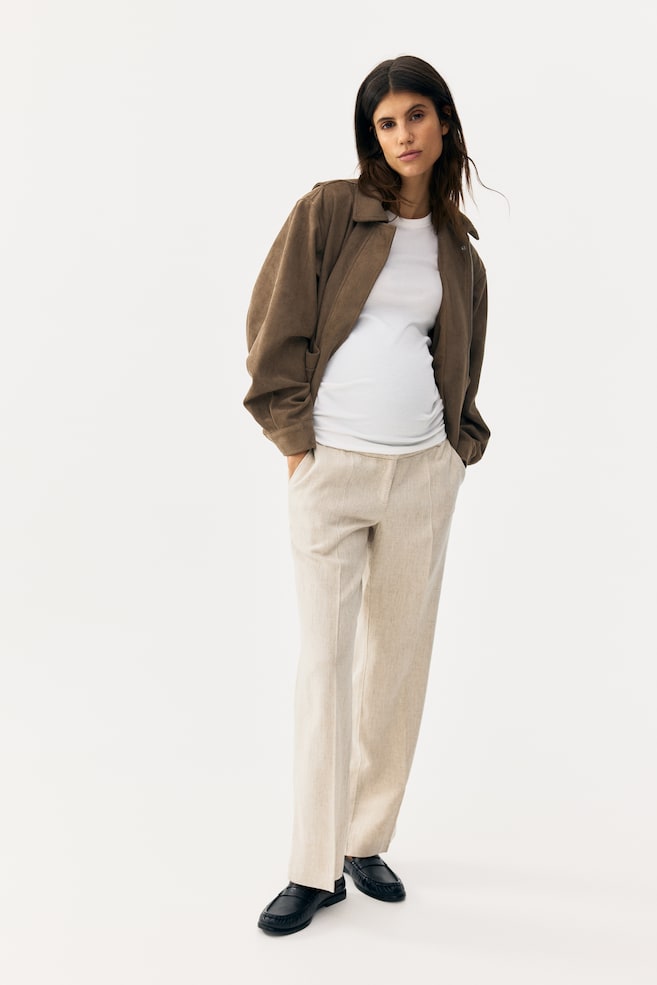 MAMA Linen-Blend Dress Pants - Light beige/Black/Dark brown/Khaki green - 2