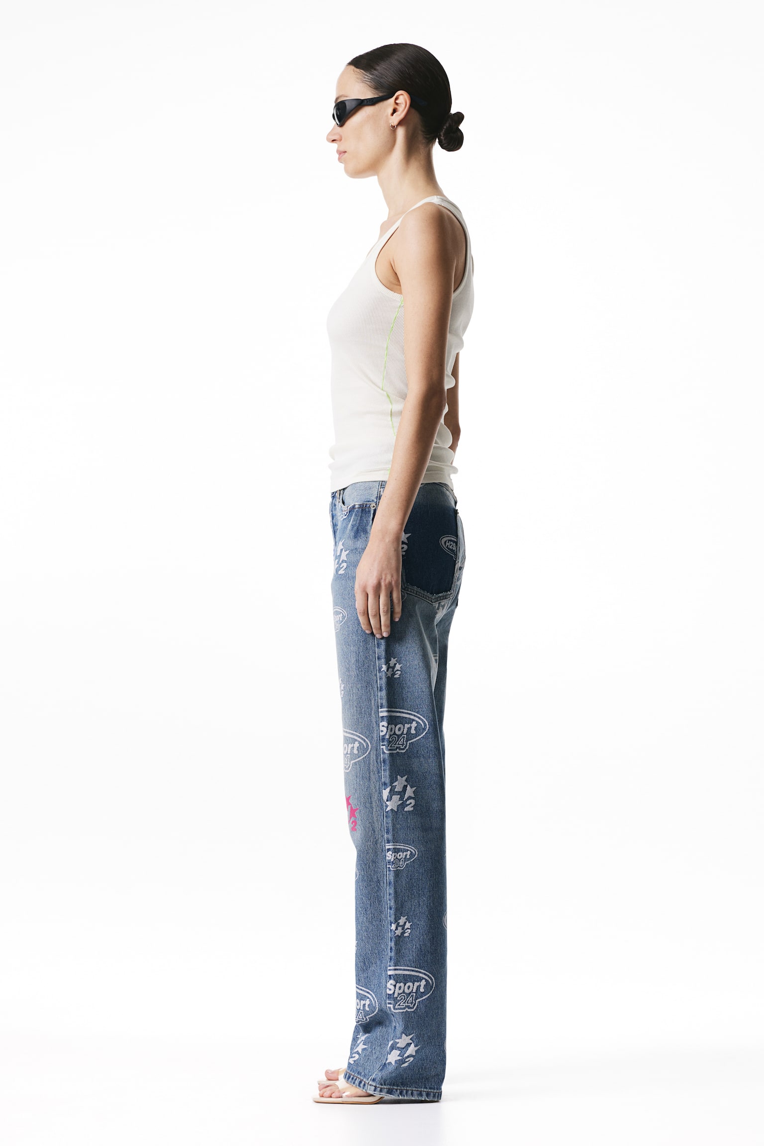 Loose Jeans - Denim blue/Cream - 3