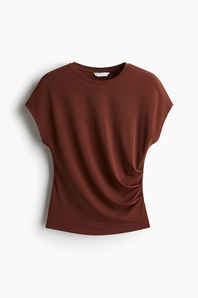 Cap-sleeved top - Brown/Dark grey/Snakeskin pattern/Dark khaki green - 1