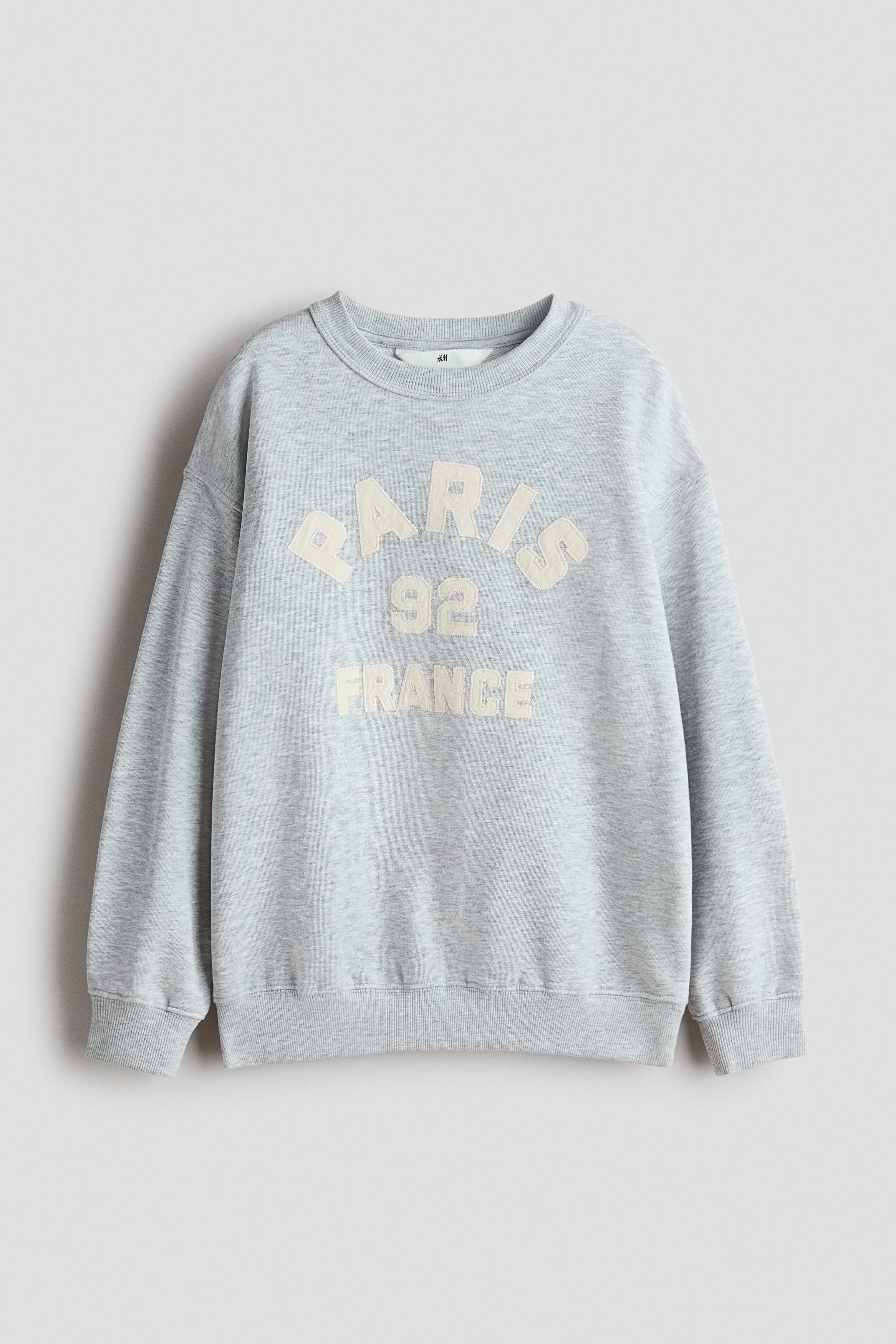 Sweatshirt with Motif - Light gray melange/Paris