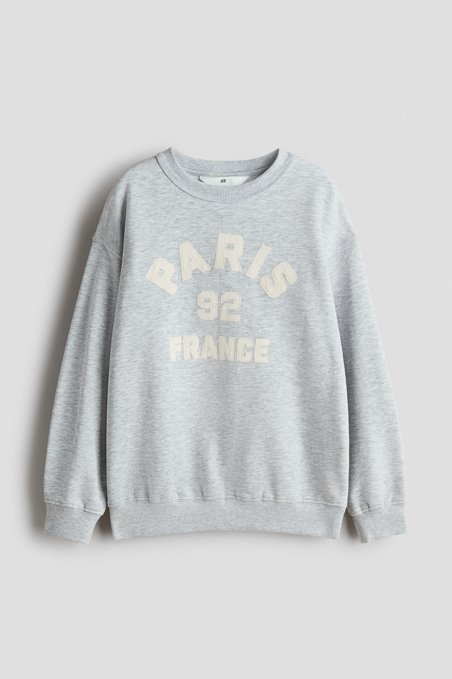 Motif-detail sweatshirt - Light grey marl/Paris/Cream/Weekend Club - 2