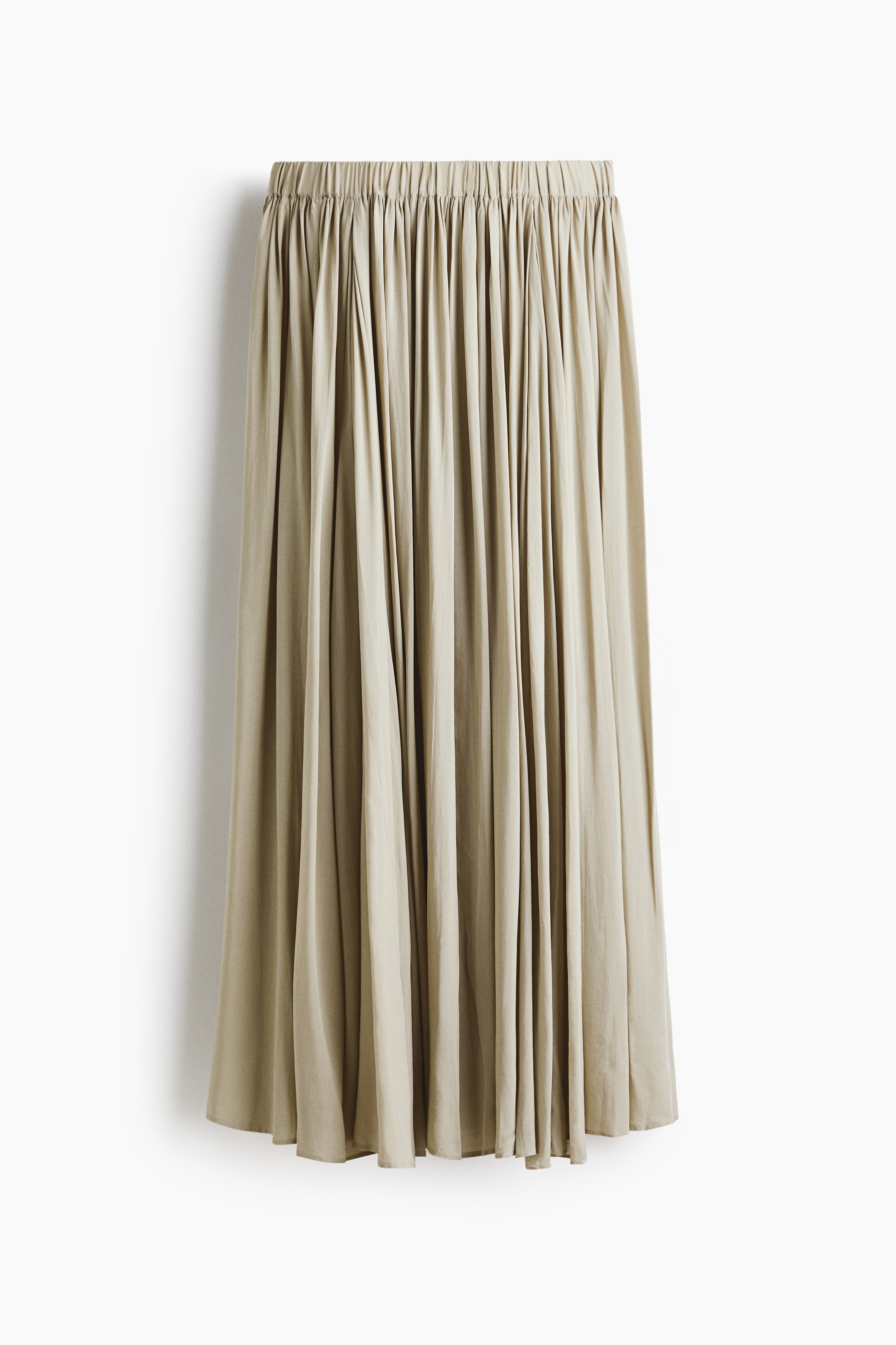 Gathered modal skirt - Beige/Brown