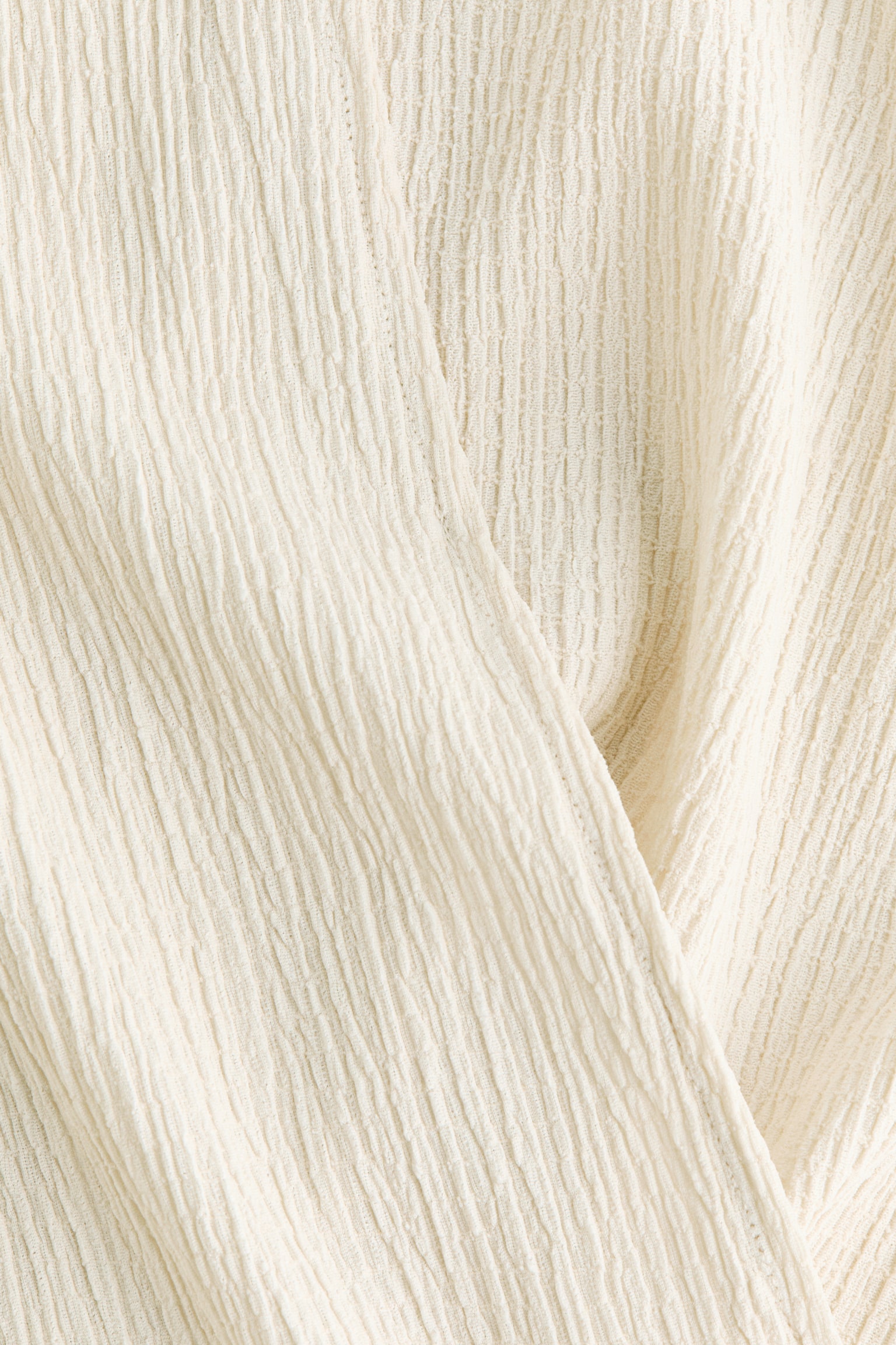 Wrap-detail crinkled top - Light beige/Light blue - 5