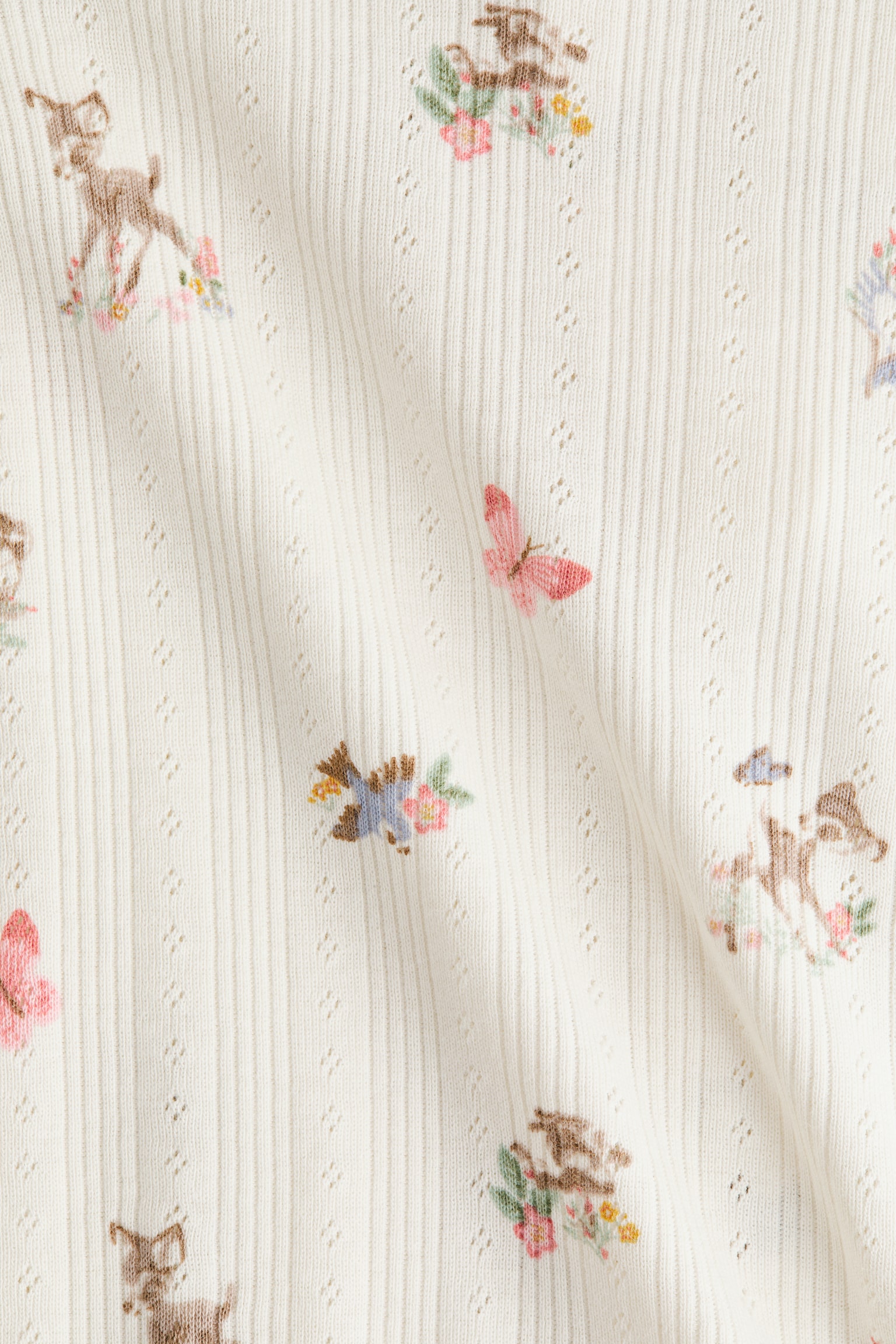 プリントポインテルカバーオールパジャマ - クリーム／バンビ - 2