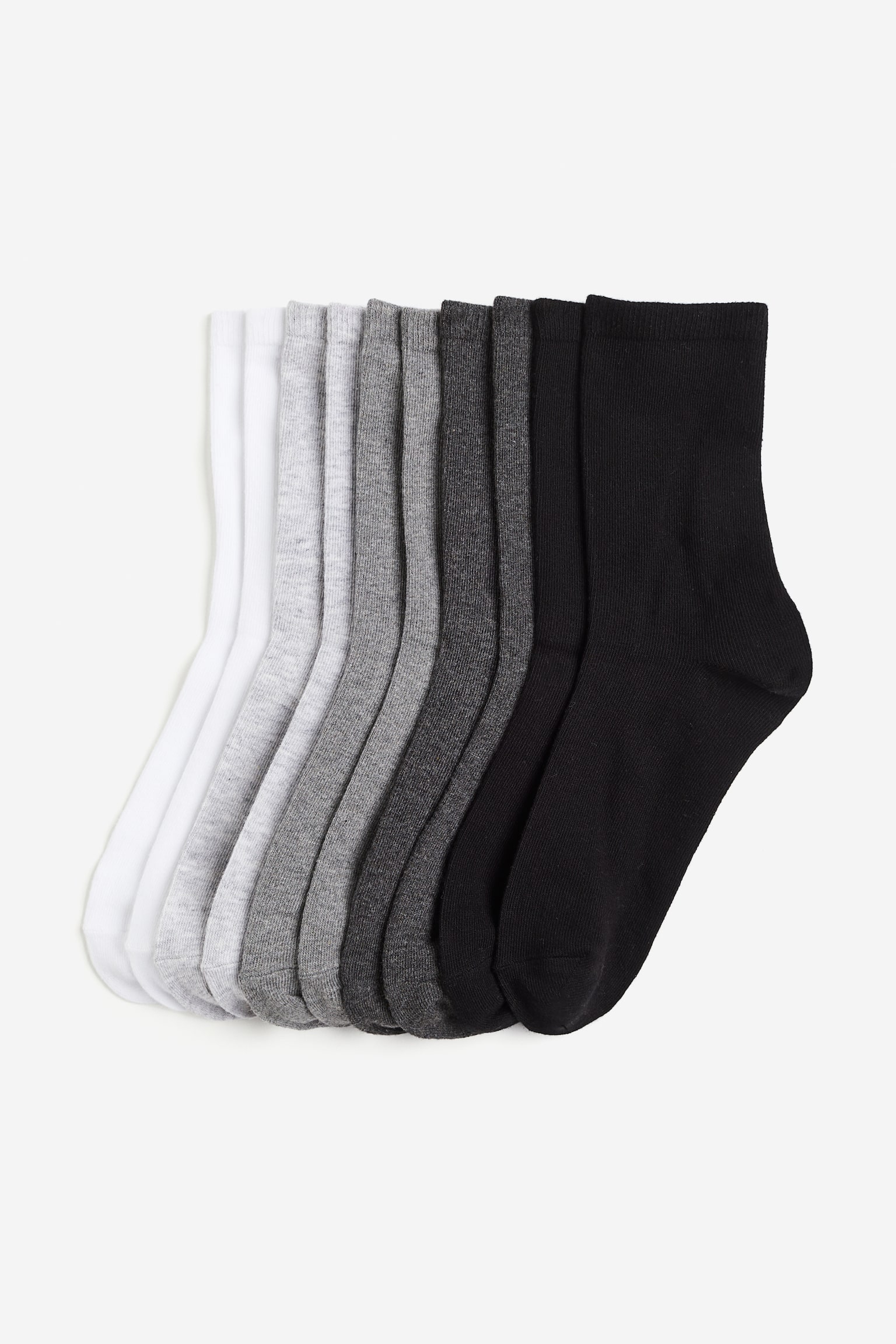 10-pack Socks - Black/Grey/White/Black/White/Beige/White/Grey marle/Black - 1